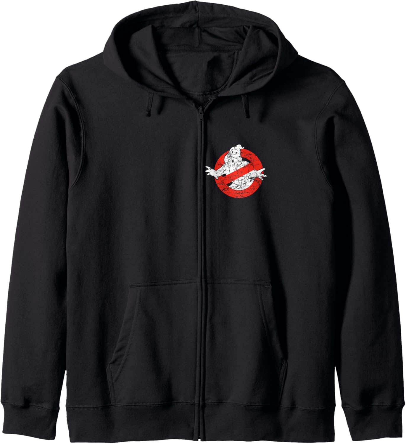 Ghostbusters Front and Back I Ain't Afraid Distressed Movie Zip Hoodie