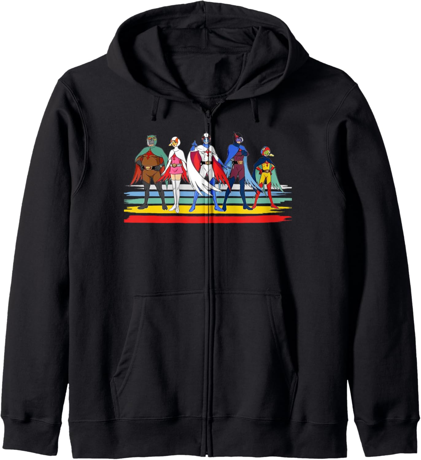 Battle of the planets vintage style brush Stripe Zip Hoodie
