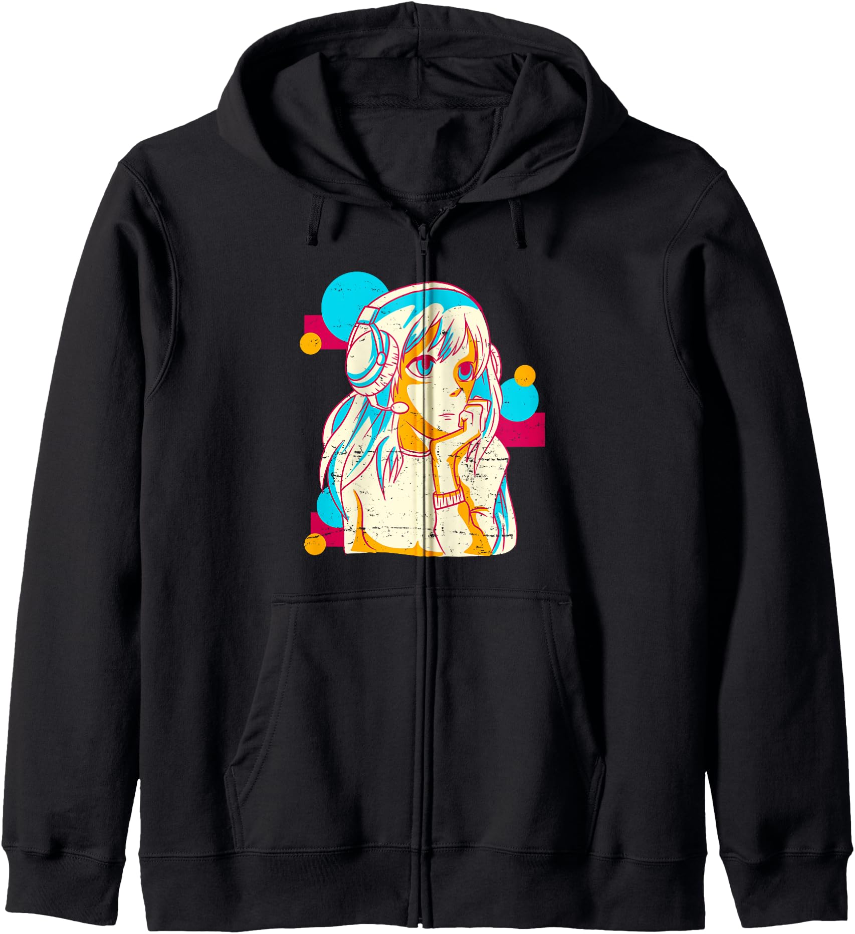 Anime Girl - Gaming Japan Culture Art - Japanese Aesthetic Zip Hoodie