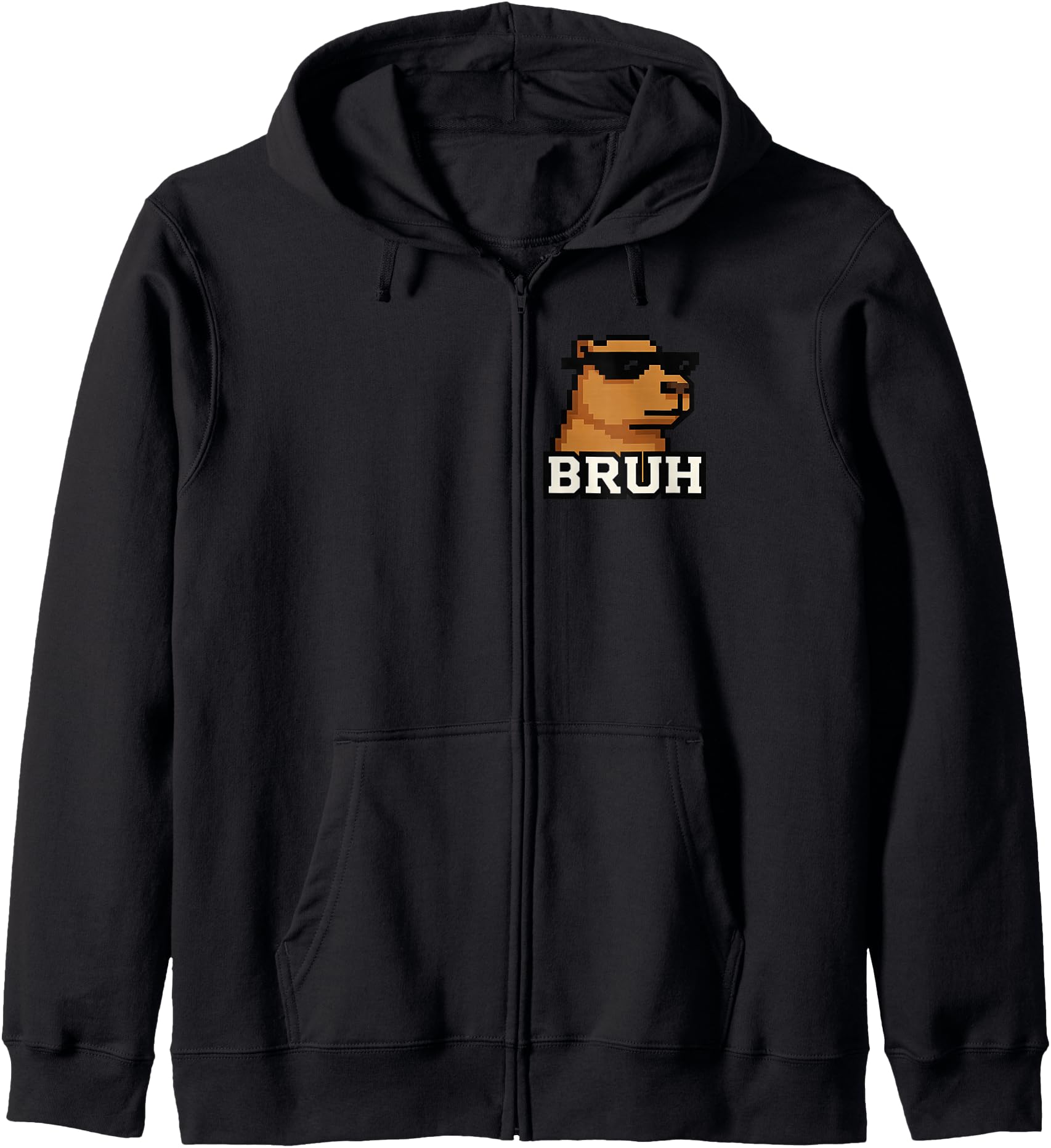 Capybara BRUH Meme Funny Gamer Animal Zip Hoodie
