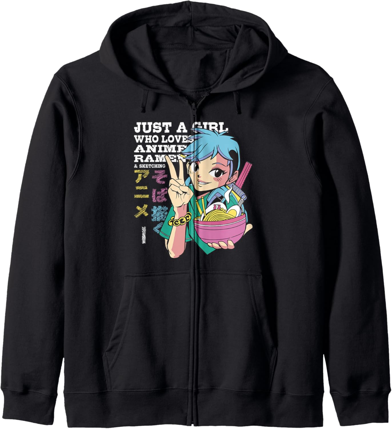 Just A Girl Who Loves Anime Ramen And Sketching Anime Lover Hoodie