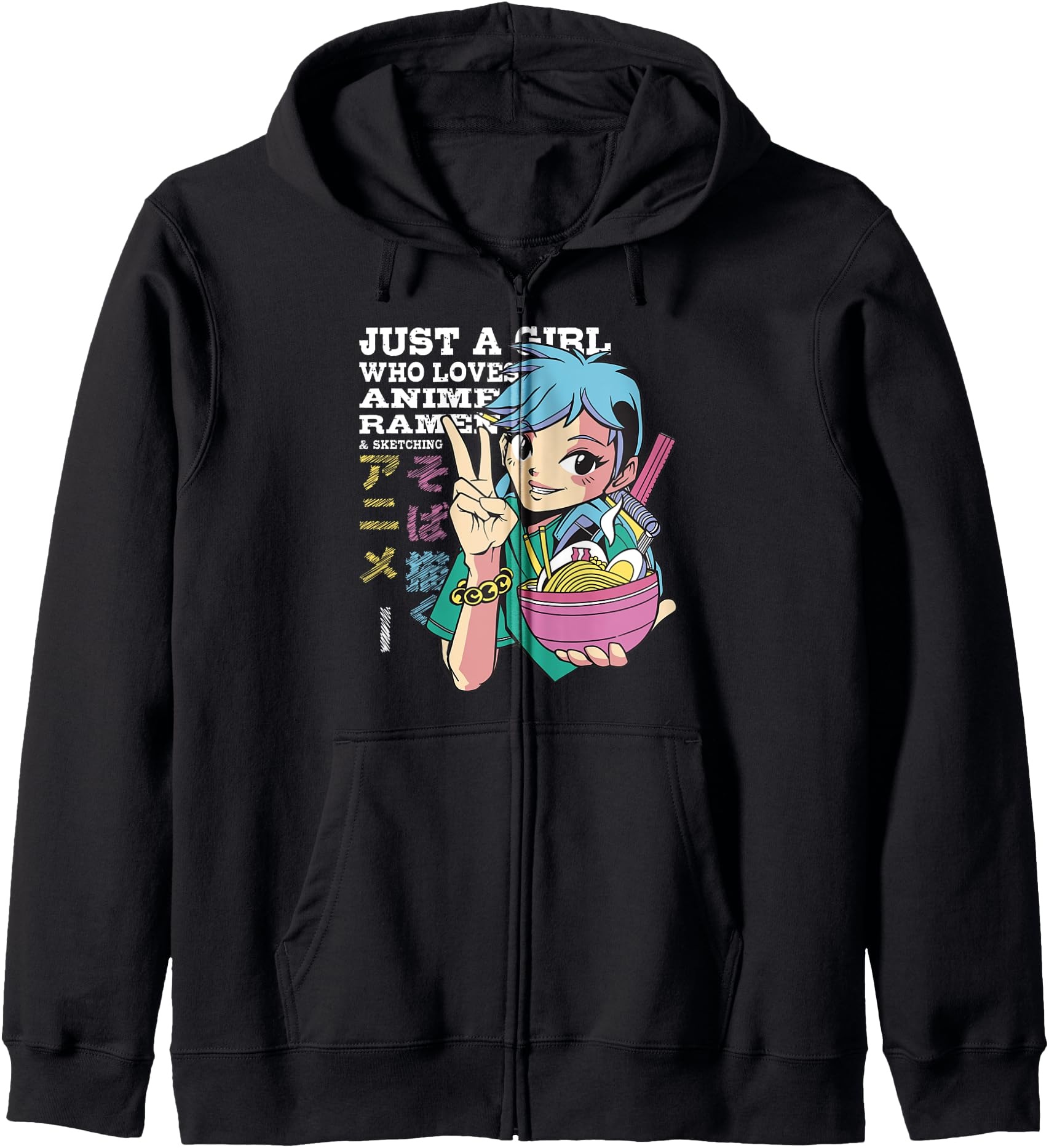 Just A Girl Who Loves Anime Ramen And Sketching Anime Lover Hoodie
