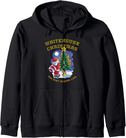 Christmas Political Humor Xmas Saying Pro Trump Anti Biden Zip Hoodie