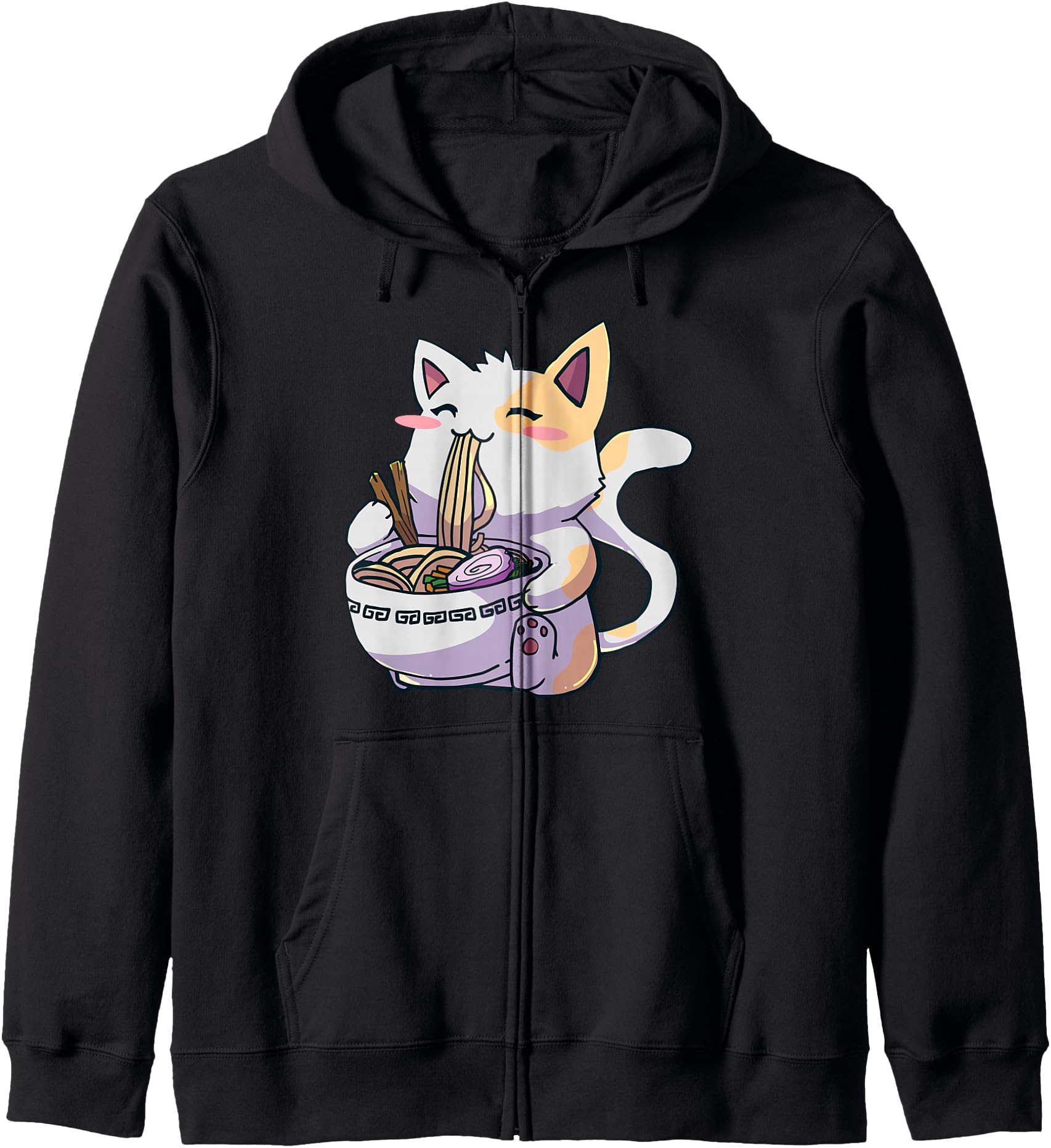 Ramen Cat Kawaii Anime Japanese Kawaii Neko Zip Hoodie