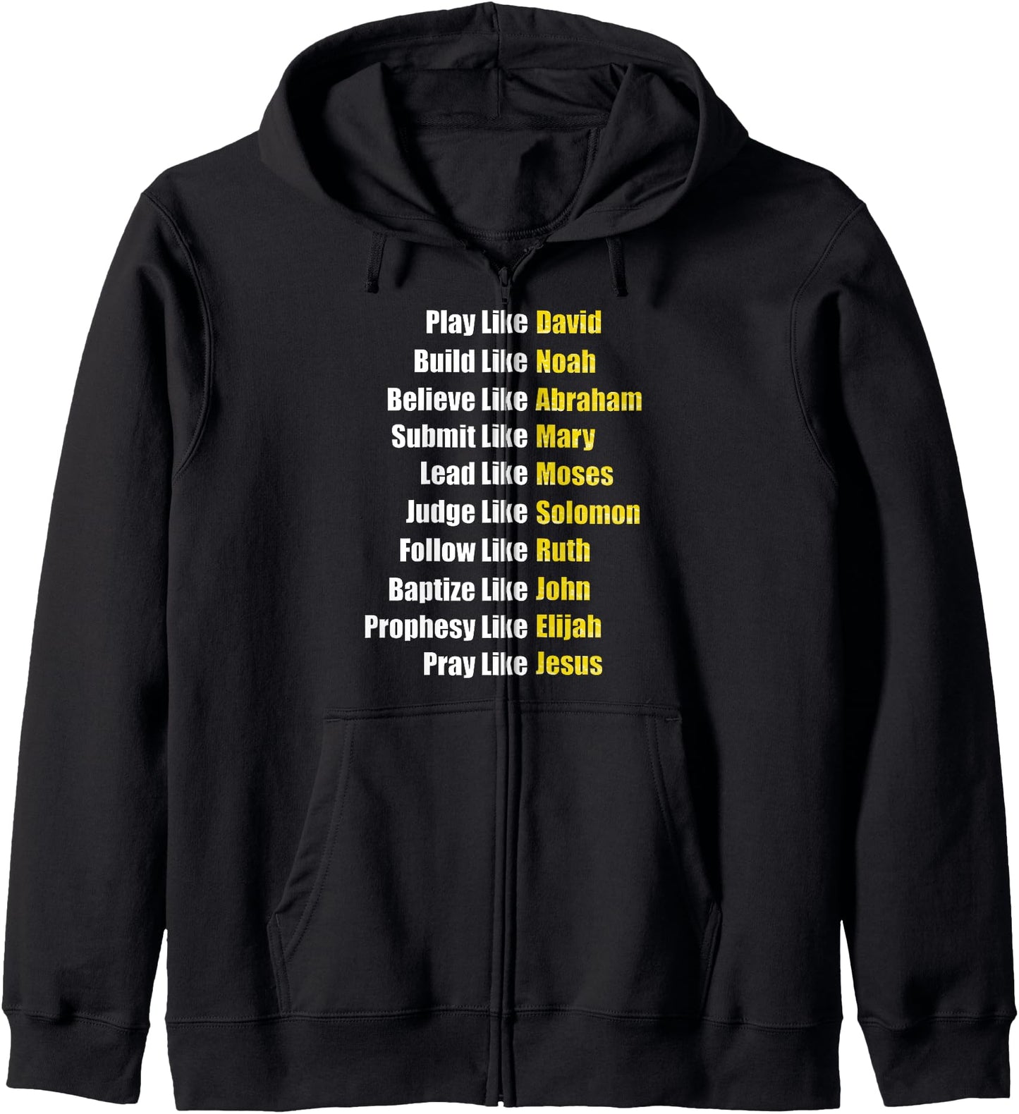 Heroes Of The Bible Faith Popular Biblical Characters Zip Hoodie