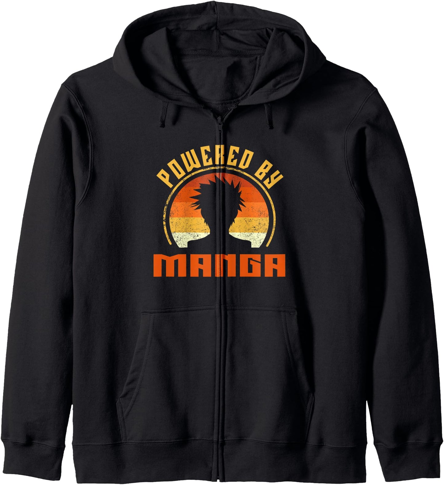 Powered By Manga Japanese Manga Cosplay Zip Hoodie