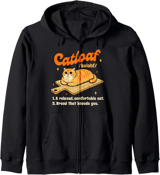 Cat Lover Cat Mom Cat Lady Catloaf Bread Fur Mama Catloaf Zip Hoodie