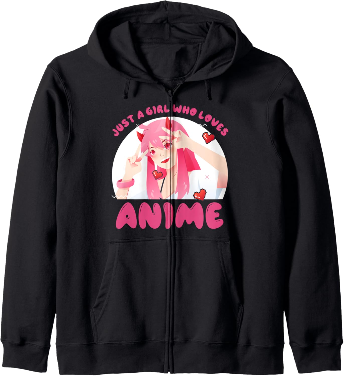 Cute Anime Girls Shirt | Girl Who Loves Anime Zip Hoodie