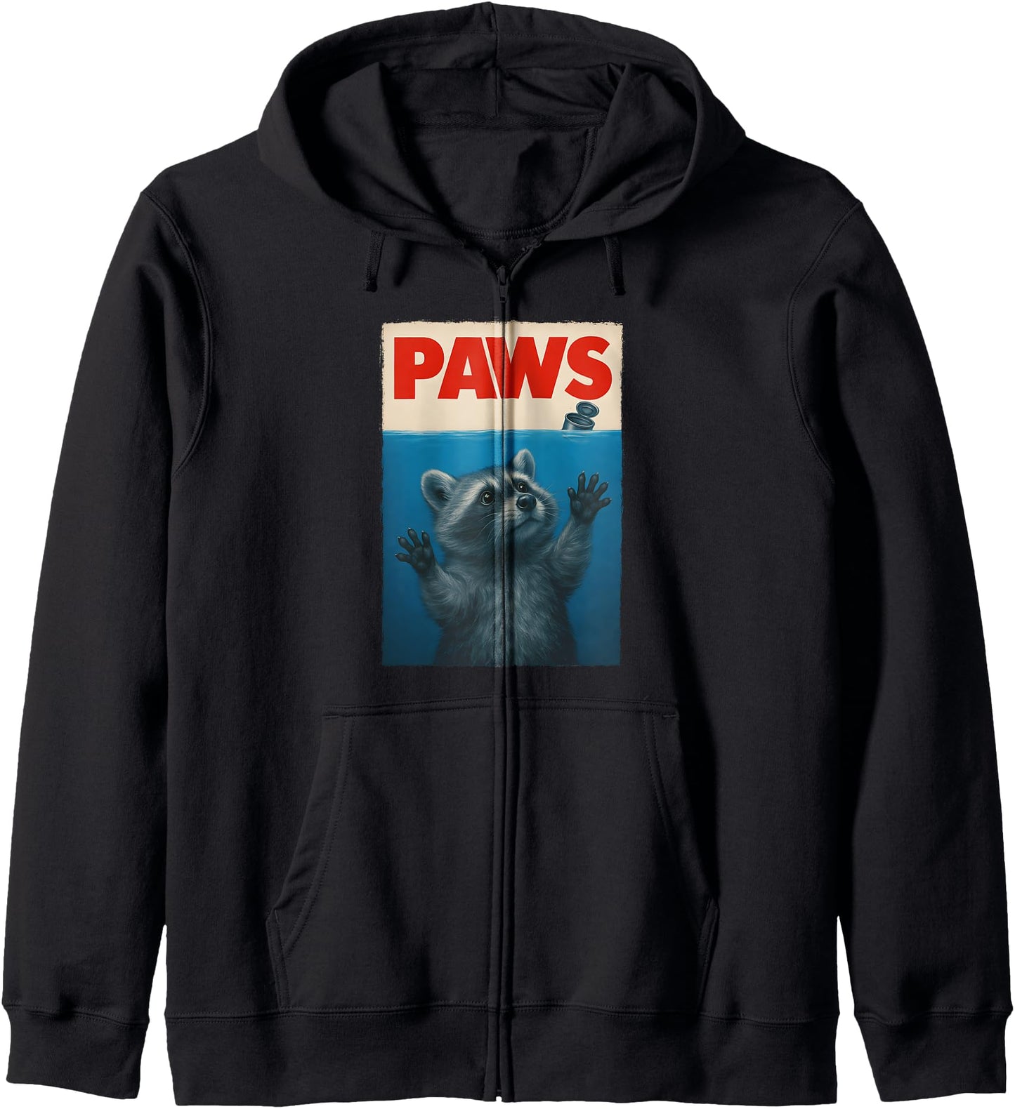 Paws Raccoon Trash Retro Men Women Funny Raccoon Zip Hoodie