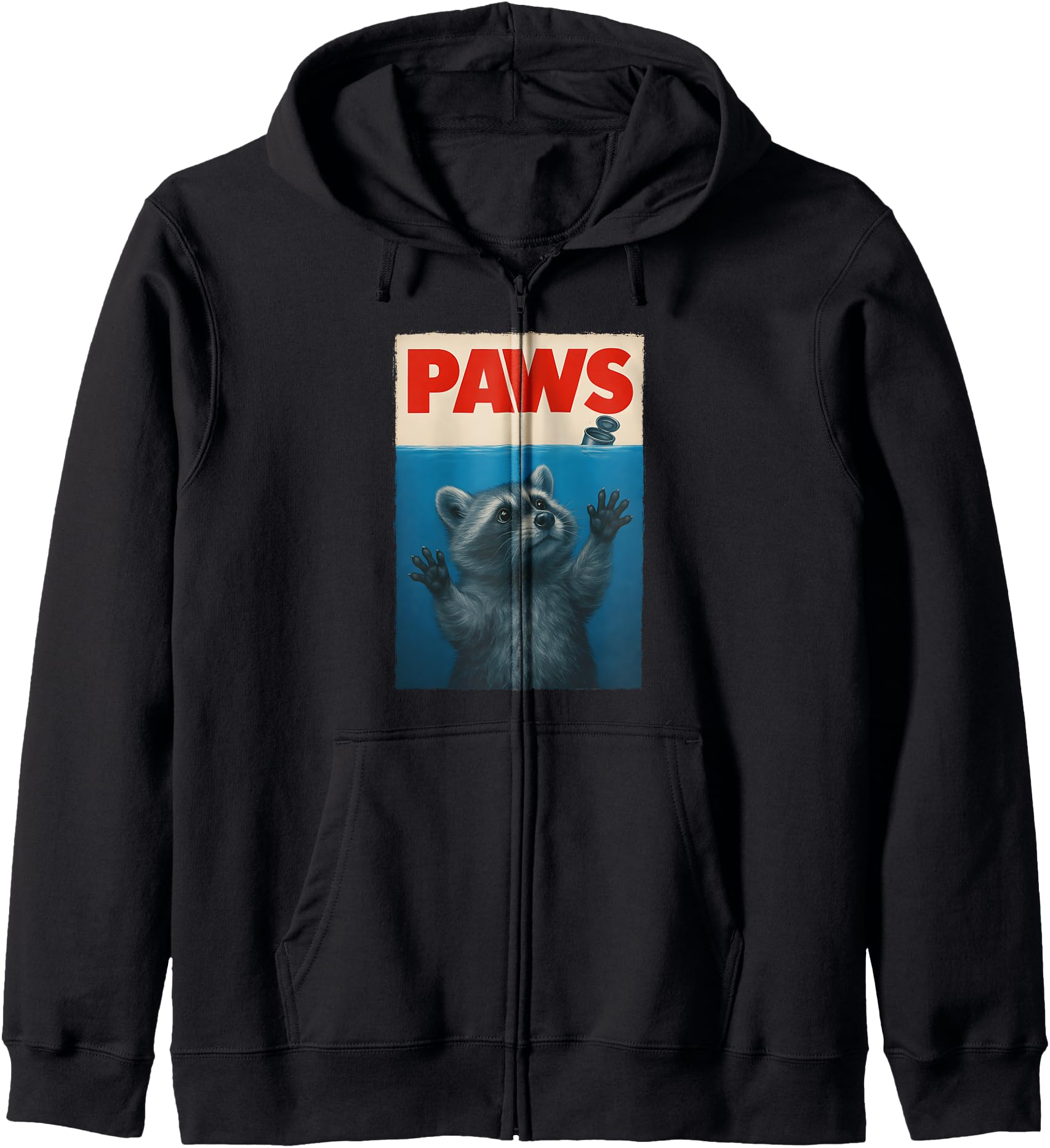 Paws Raccoon Trash Retro Men Women Funny Raccoon Zip Hoodie