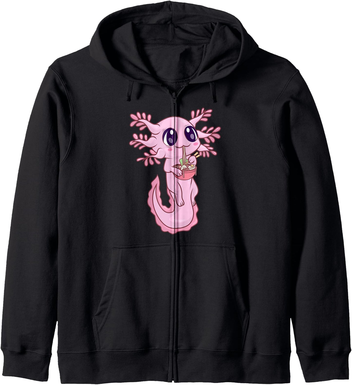 Japanese Noodle Shirt for Girls, Axolotl Anime Hoodie