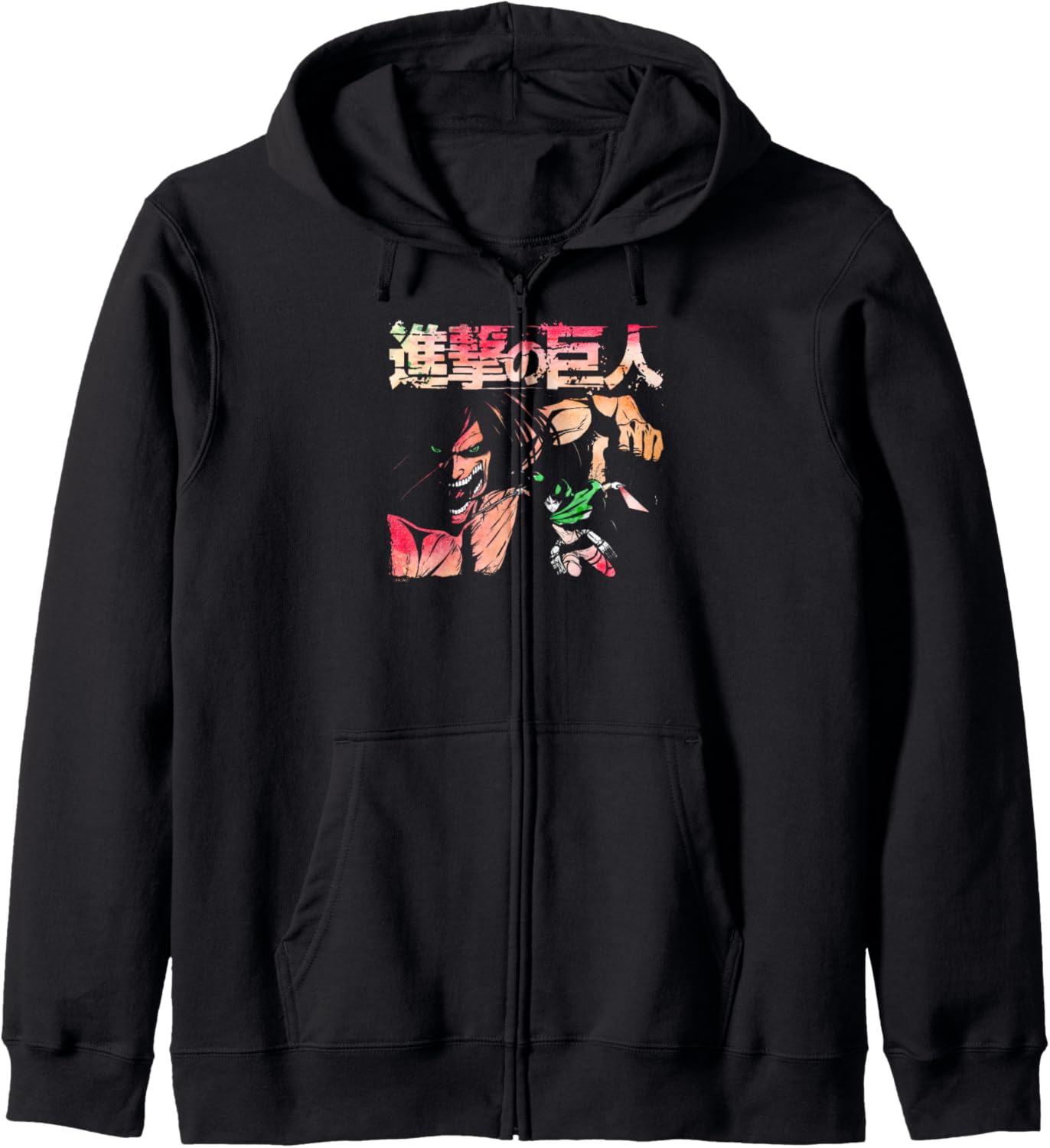 Attack on Titan Season 2 Eren Titan Watercolor AOT Anime Zip Hoodie