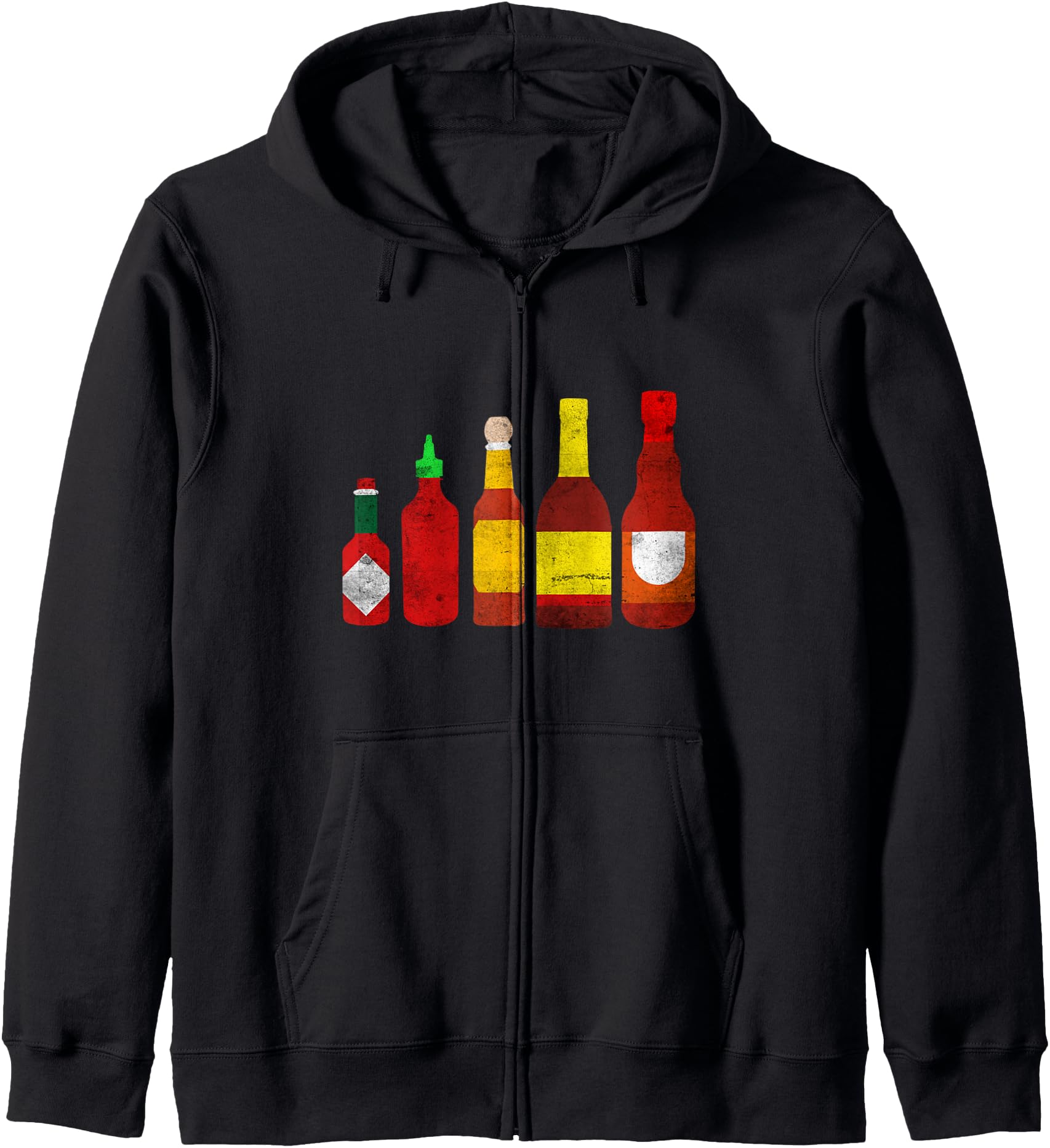 Spicy Habanero Gourmet with Hot Bottle Sauce Zip Hoodie