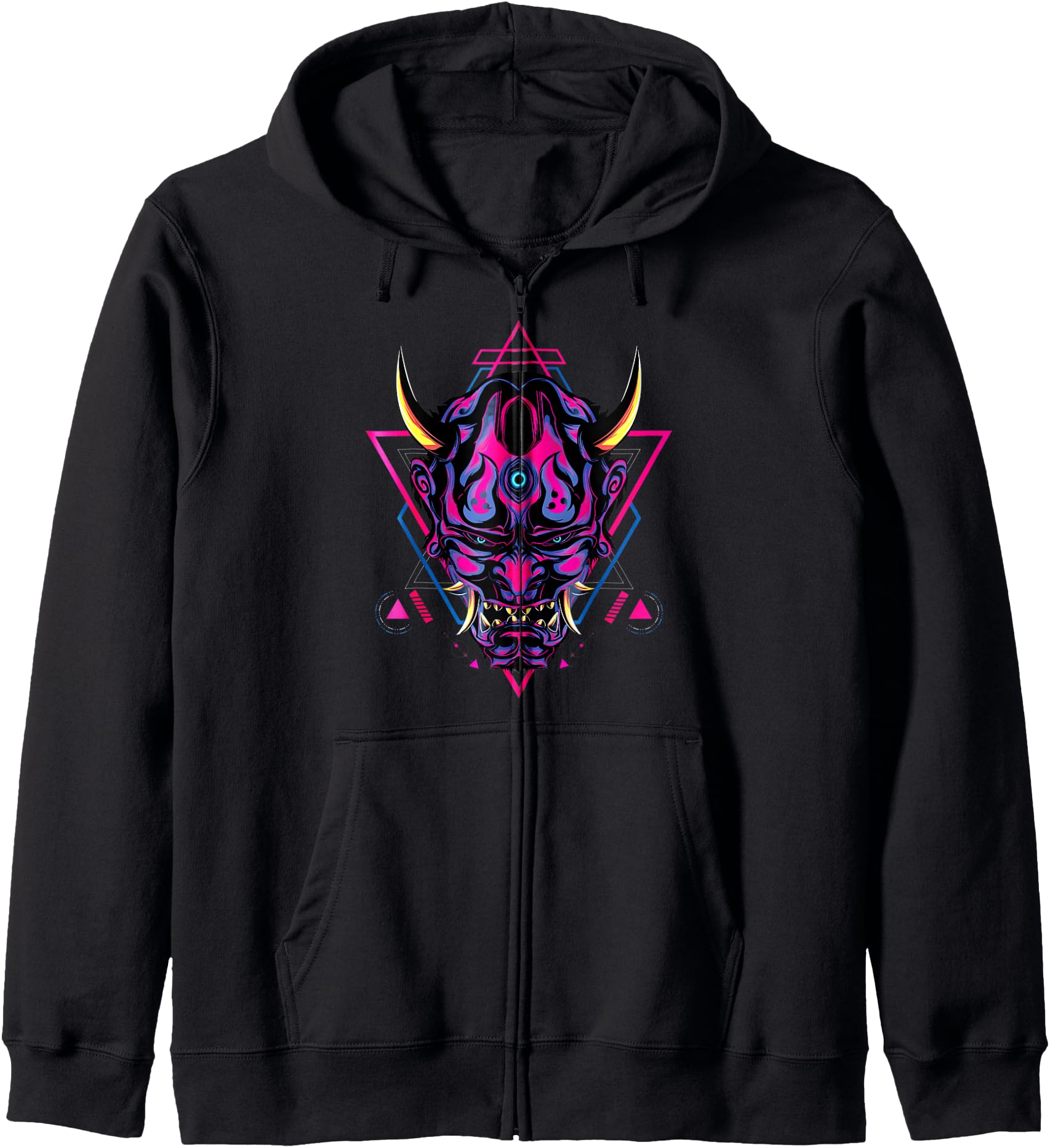 Samurai Demon Oni Akuma Mask Bushido Spirit Japanese Zip Hoodie