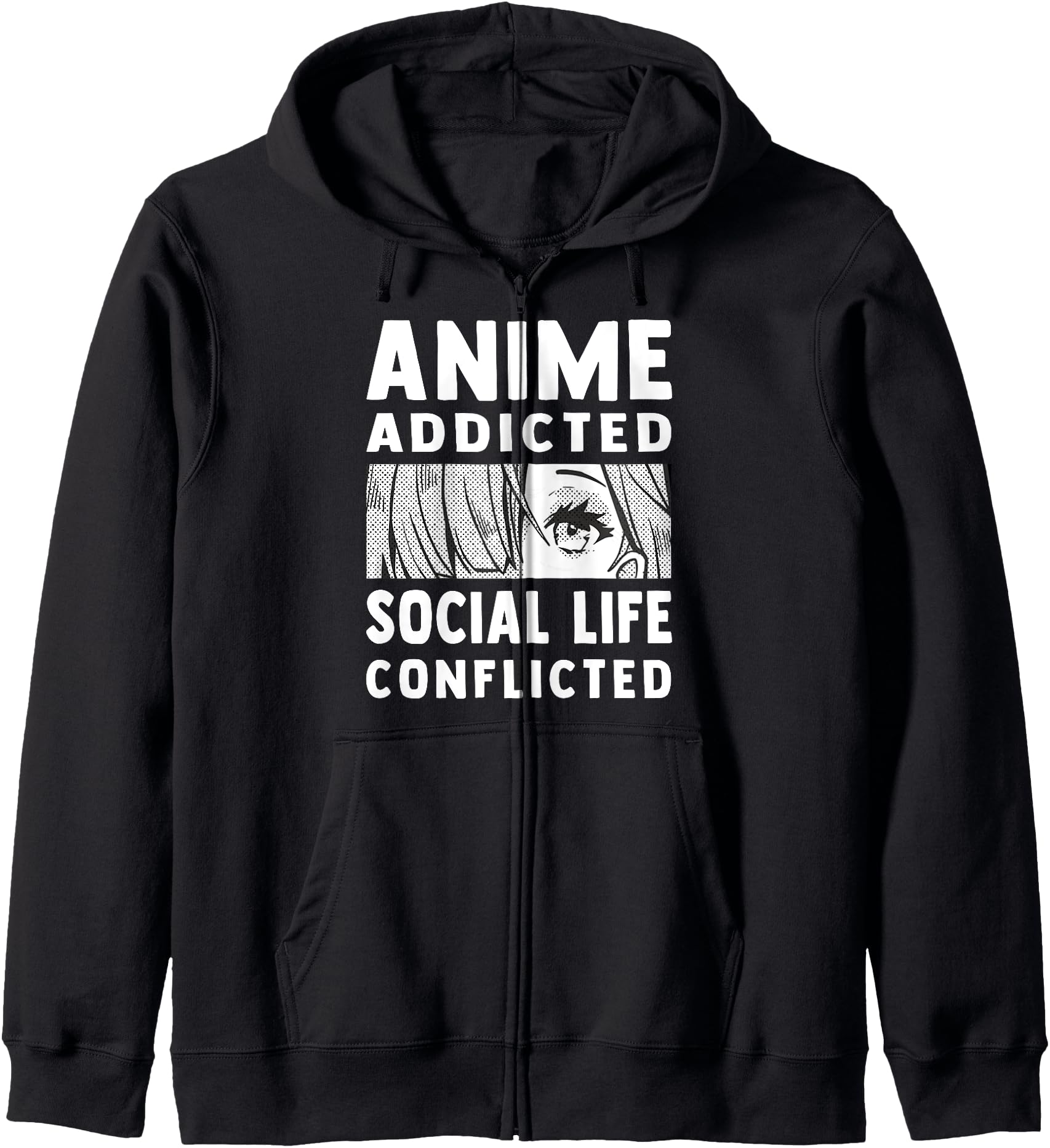 Anime Addicted - Social Life Conflicted - Otaku Anime Lover Hoodie