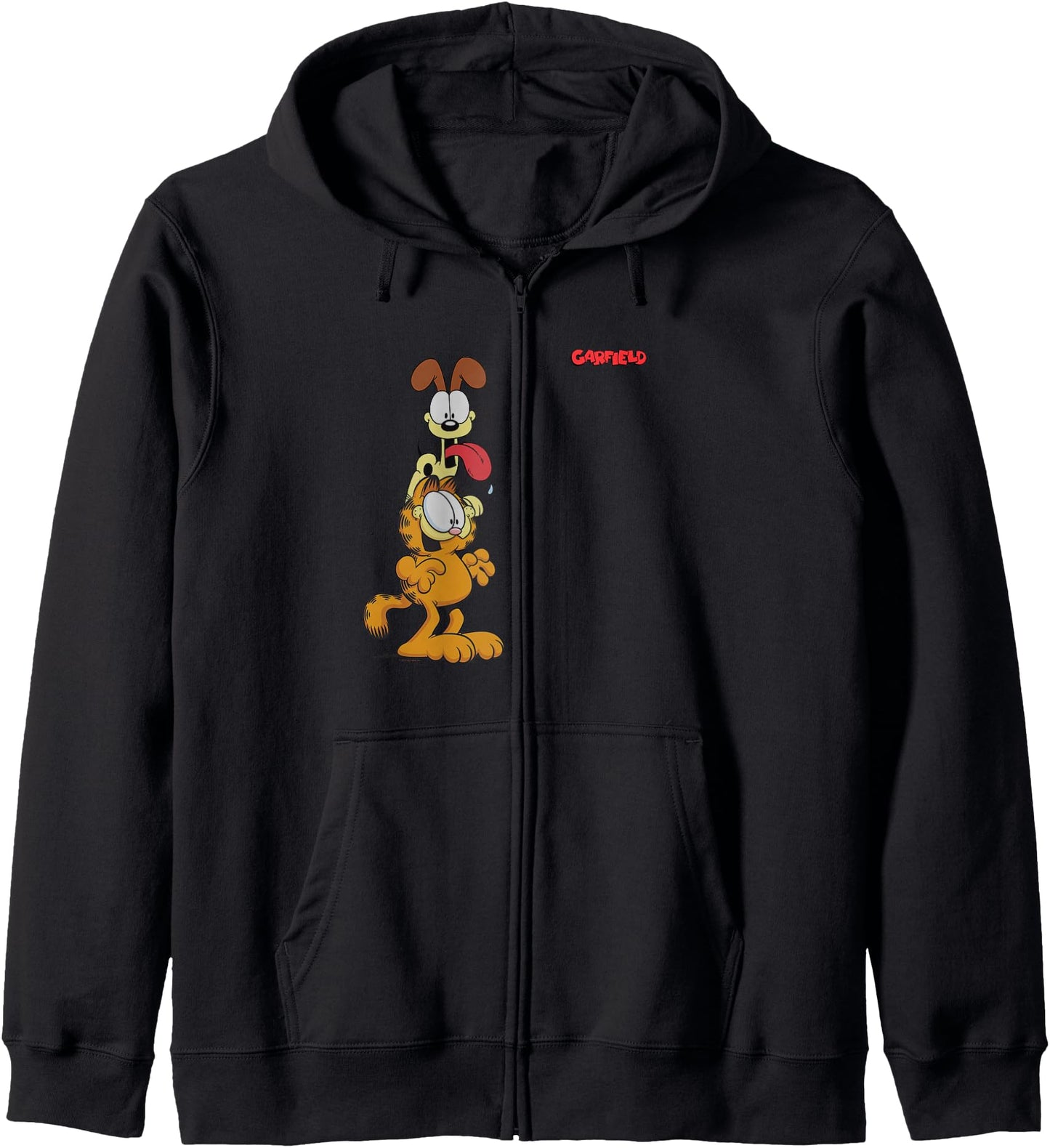 Garfield Classic Odie Happy Pose Standing Logo Zip Hoodie