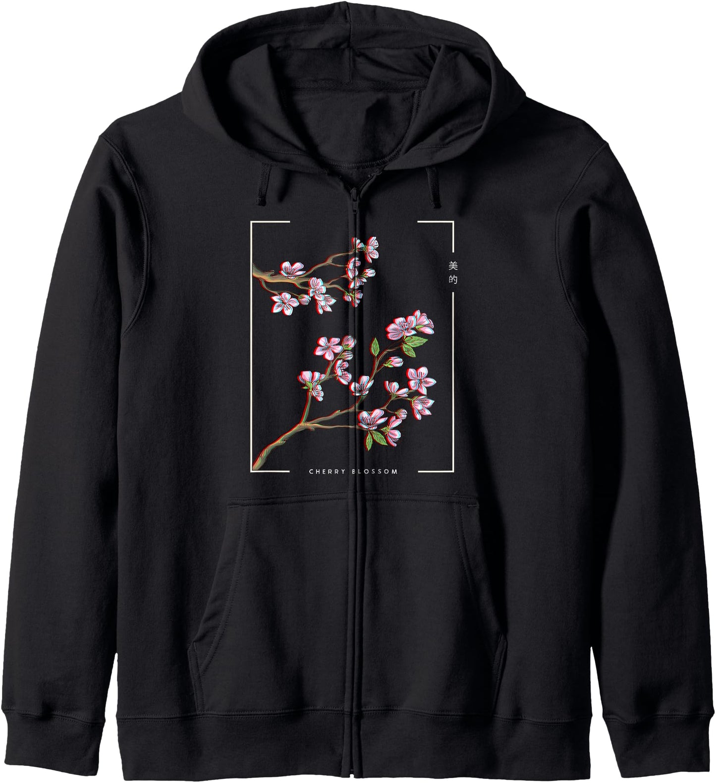 Japanese Aesthetic Vaporwave Cherry Blossom Glitch Anime Hoodie