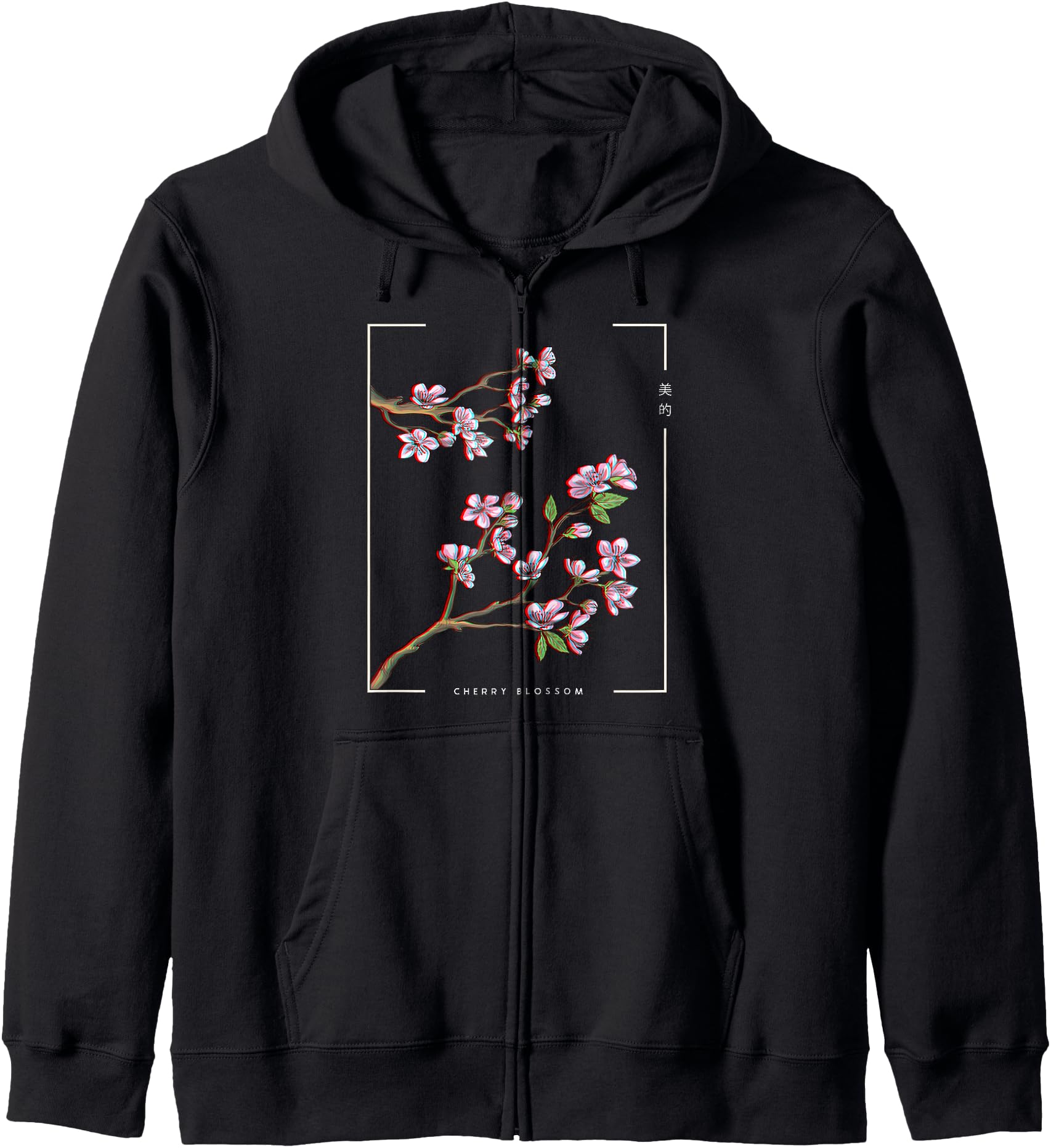 Japanese Aesthetic Vaporwave Cherry Blossom Glitch Anime Hoodie