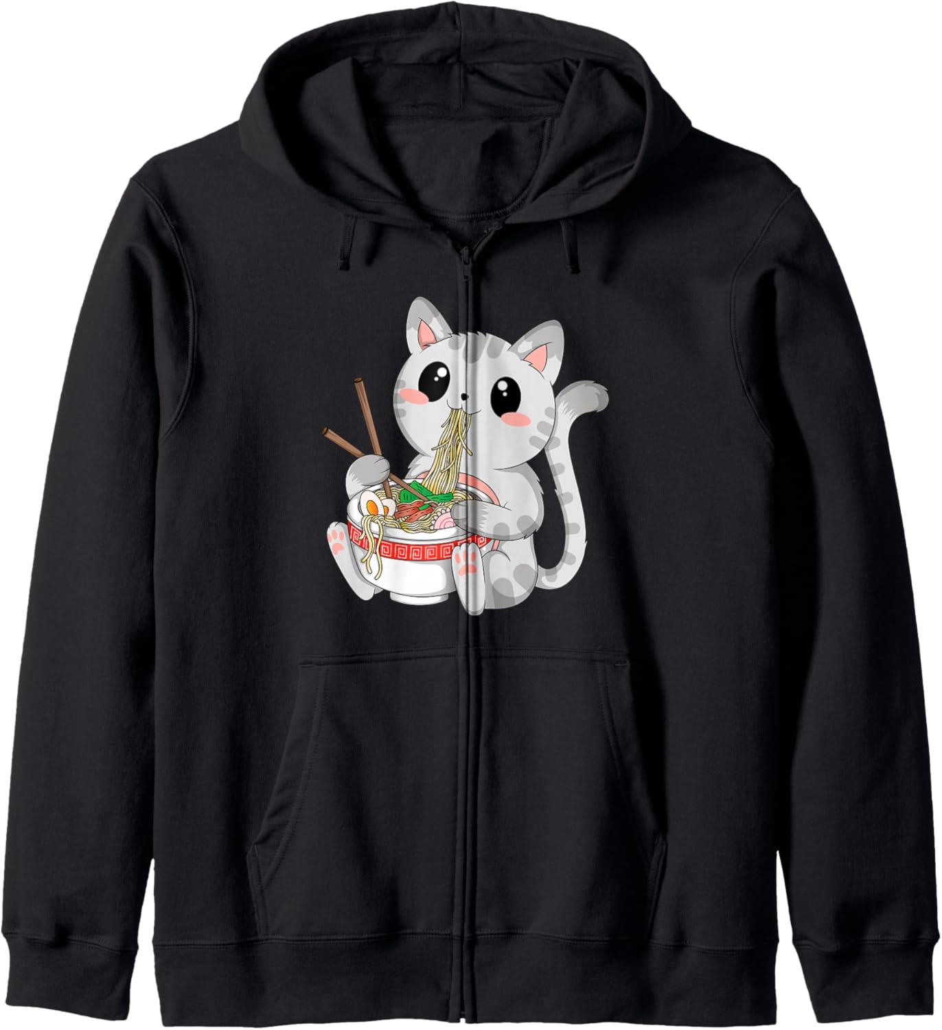 Neko Kawaii Japanese Cat Ramen Noodles Anime Otaku Hoodie