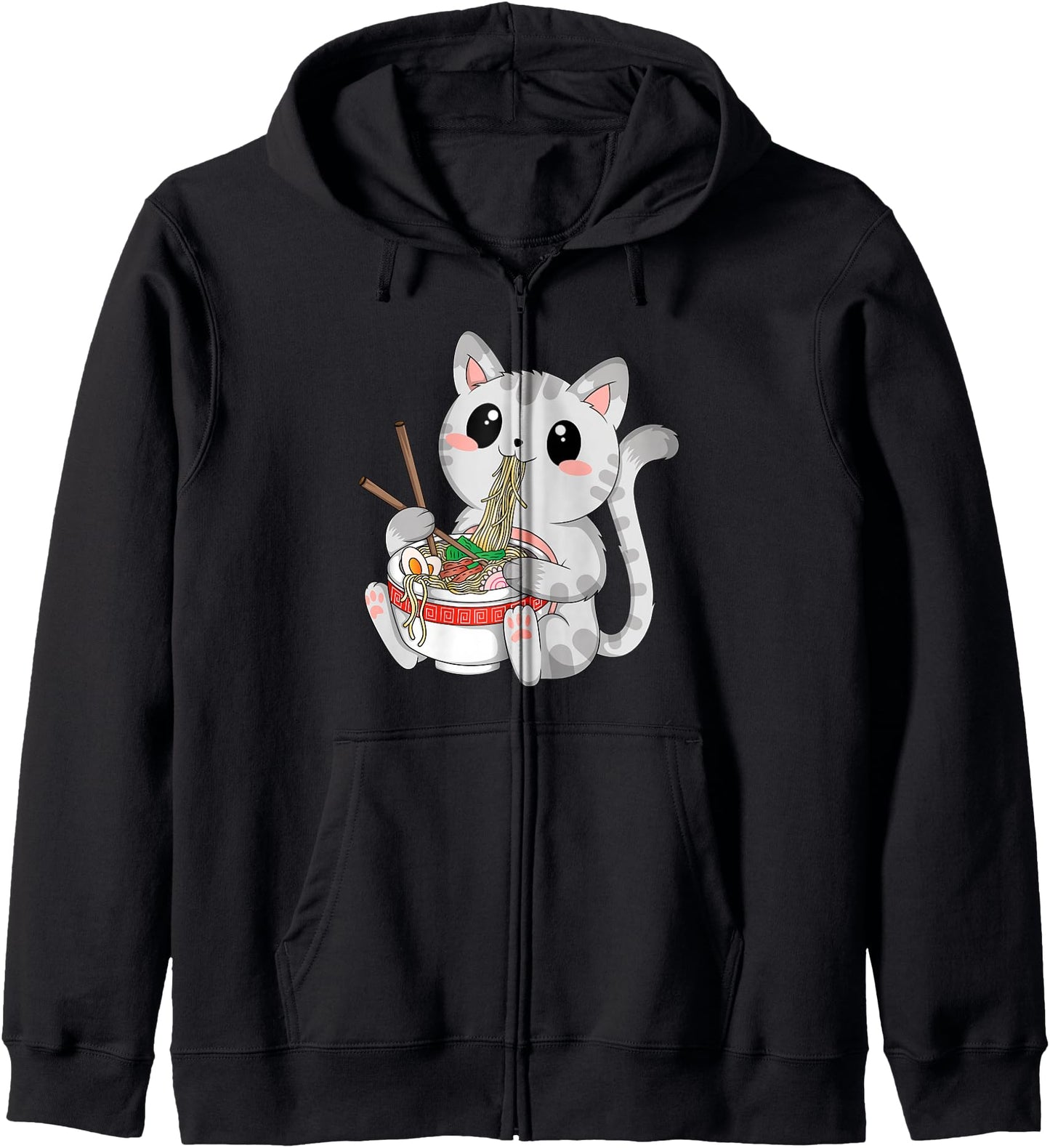 Neko Kawaii Japanese Cat Ramen Noodles Anime Otaku Hoodie
