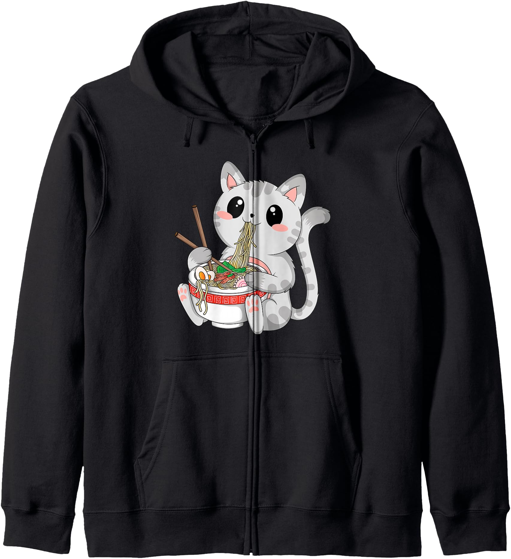 Neko Kawaii Japanese Cat Ramen Noodles Anime Otaku Hoodie