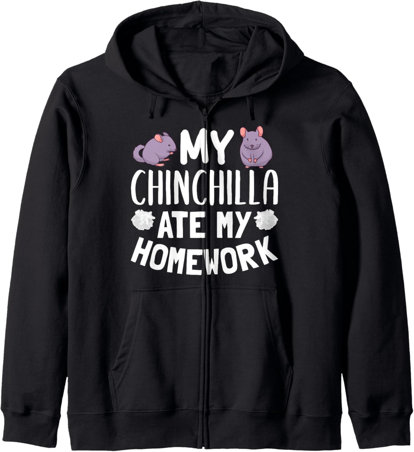 Chinchilla Design for Kids Zip Hoodie