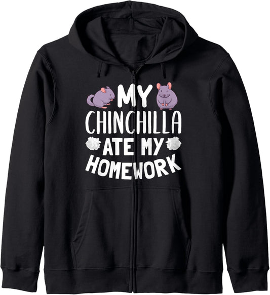 Chinchilla Design for Kids Zip Hoodie