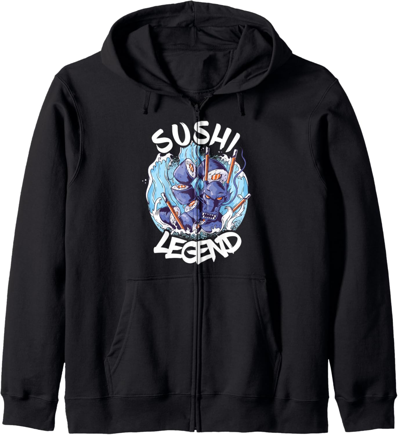 Sushi Legend Japanse Food Dragon Manga Nigiri Wasabi Anime Zip Hoodie