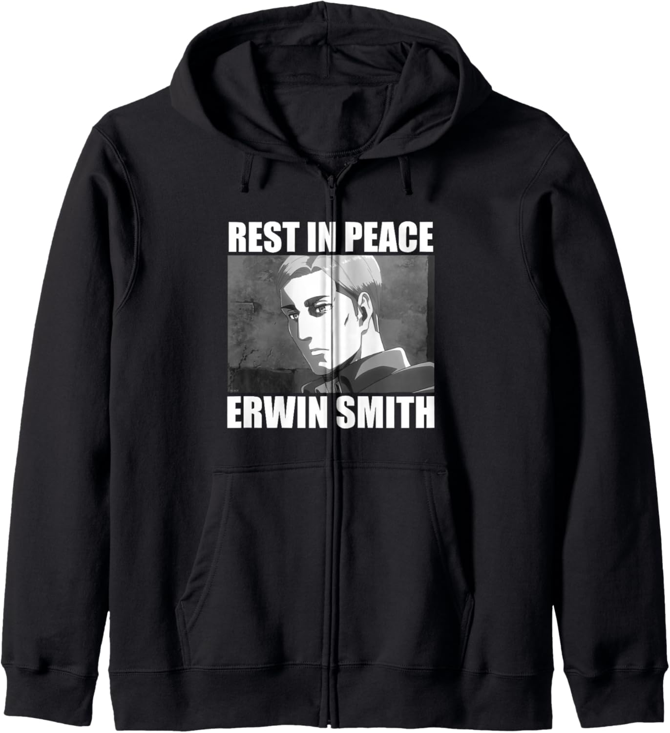 Attack on Titan Season 3 Rest in Peace Erwin Smith Anime Zip Hoodie