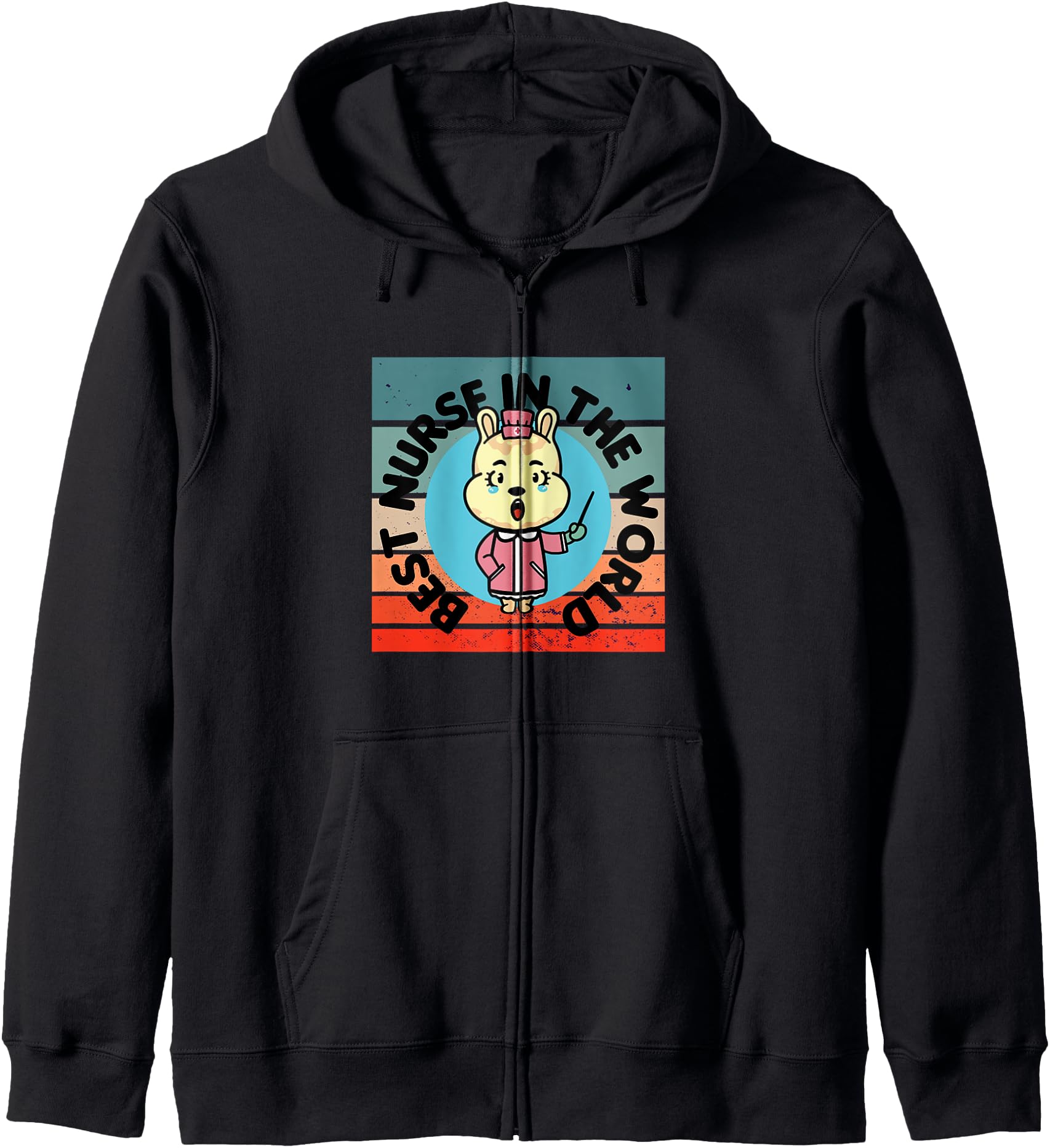 Nurse best nurse cartoon character healthcare thank you hero Zip Hoodie
