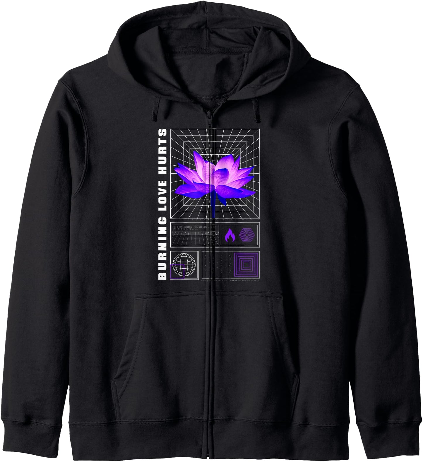 Lotus Petal Vaporwave Aesthetic Japanese Kawaii Zip Hoodie