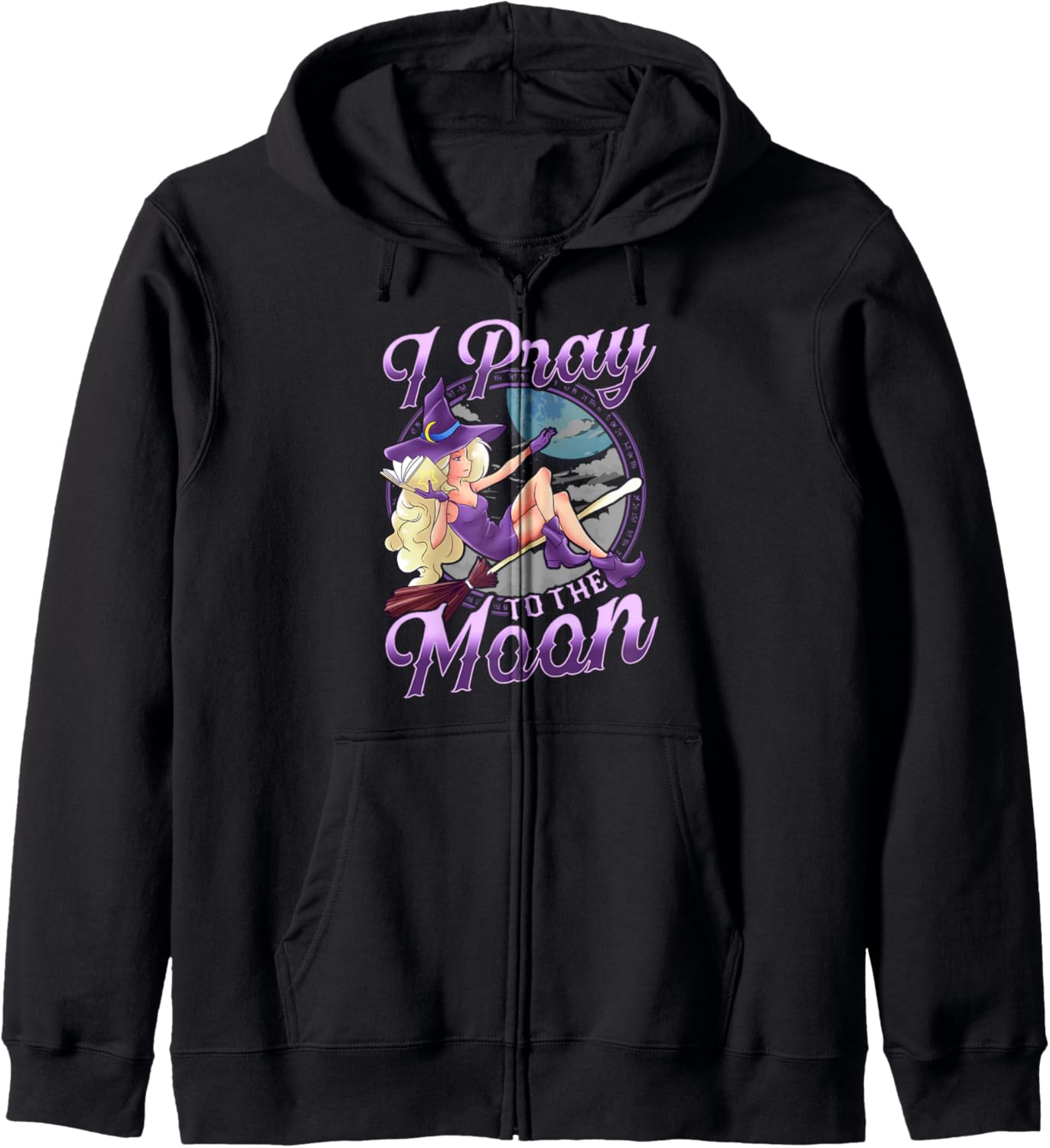 Halloween Witch I Pray to Moon Anime Hoodie