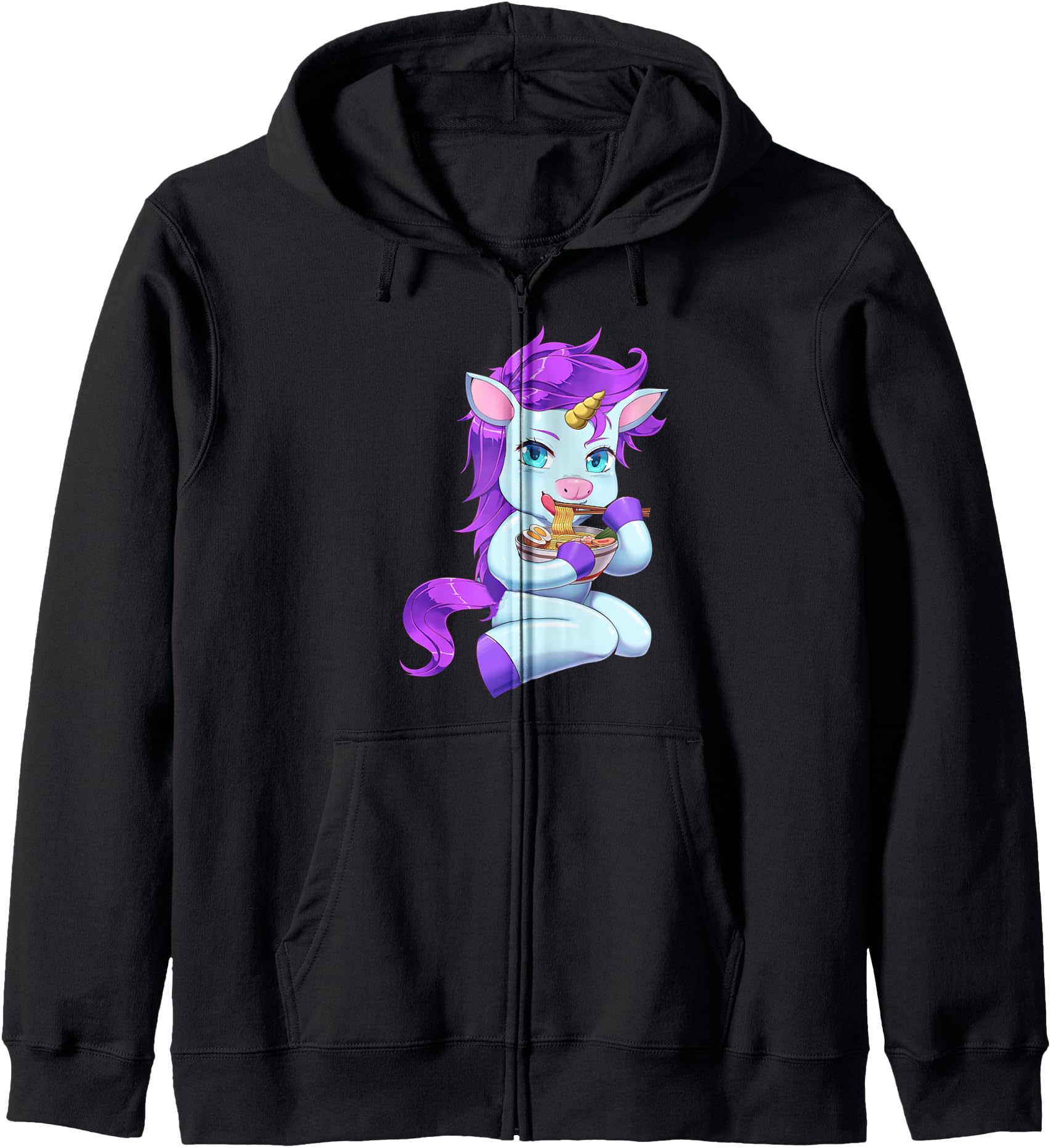 Ramen Unicorn Japanese Kawaii Anime Zip Hoodie