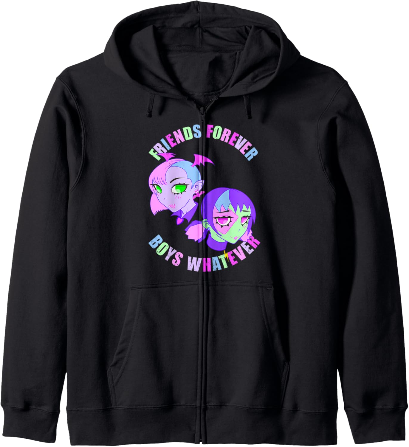 Friends Forever Boys Whatever Goth Girl Anime Teen's Hoodie