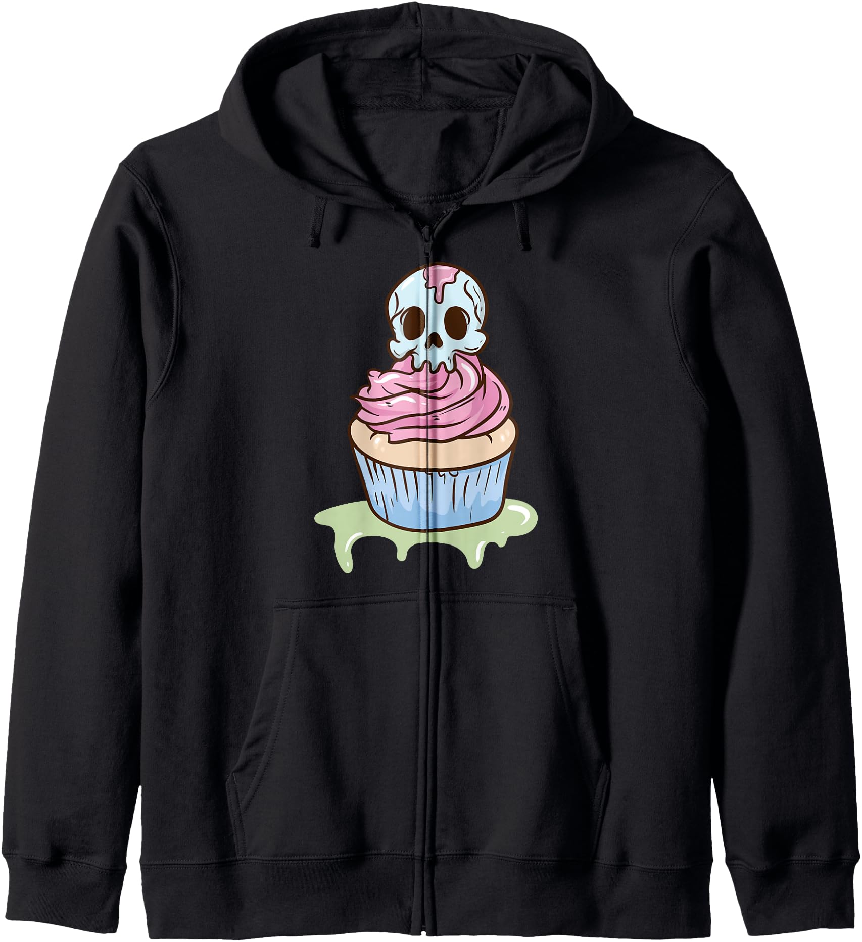 Spooky Skull Cupcake - Cute Pastel Goth Kawaii Anime Hoodie