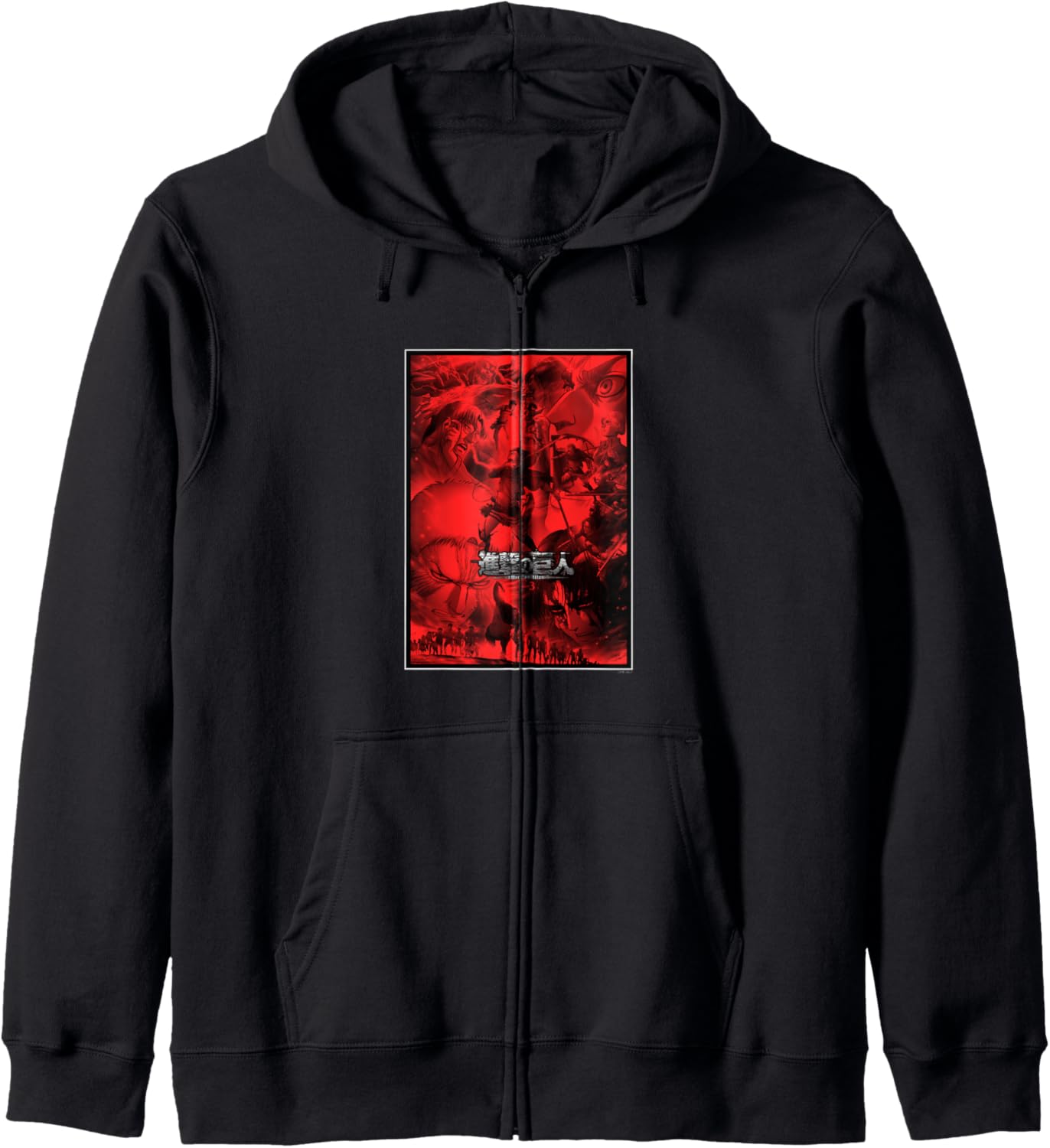 Attack on Titan Season 3 Red Poster Art Front Back AOT Anime Hoodie