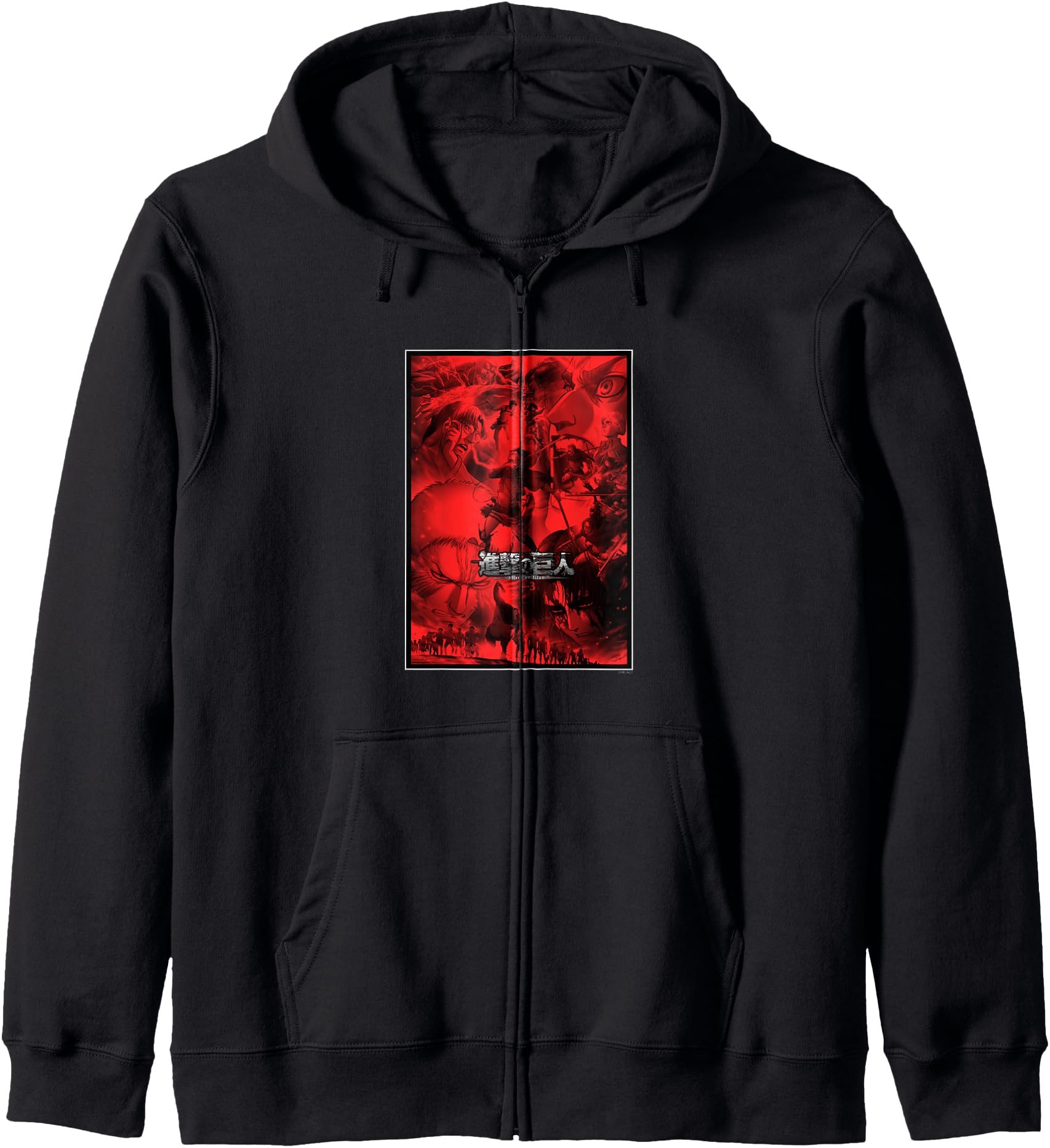 Attack on Titan Season 3 Red Poster Art Front Back AOT Anime Hoodie