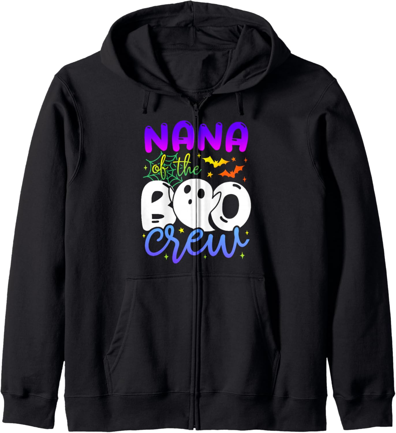 Nana Of Boo Halloween Crew Costume Boo Ghost Lover Family Zip Hoodie