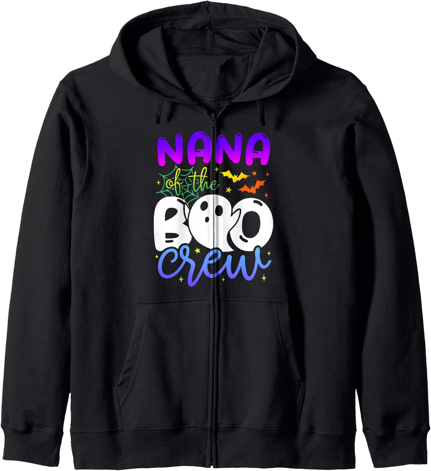 Nana Of Boo Halloween Crew Costume Boo Ghost Lover Family Zip Hoodie