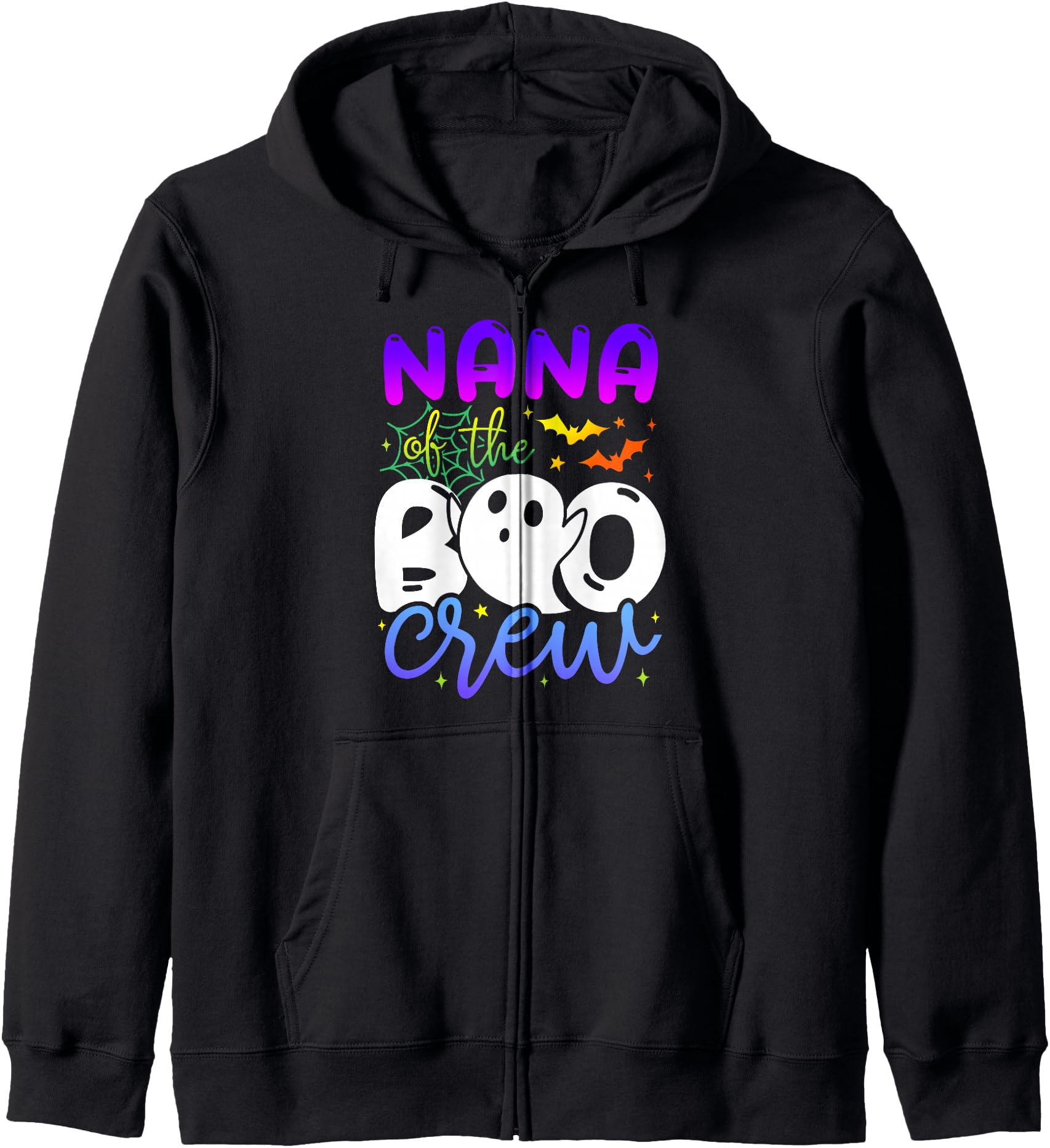 Nana Of Boo Halloween Crew Costume Boo Ghost Lover Family Zip Hoodie