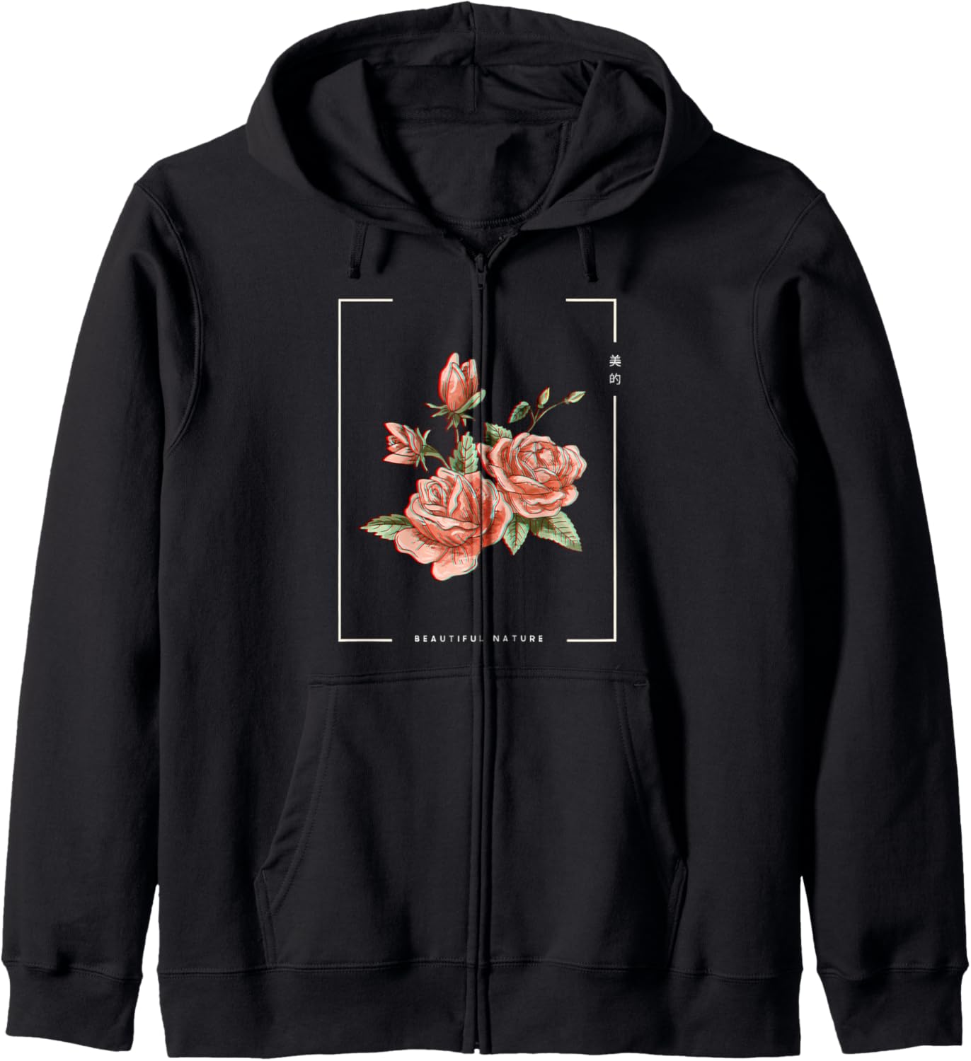 Japanese Aesthetic Vaporwave Nature Flower Glitch Anime Hoodie
