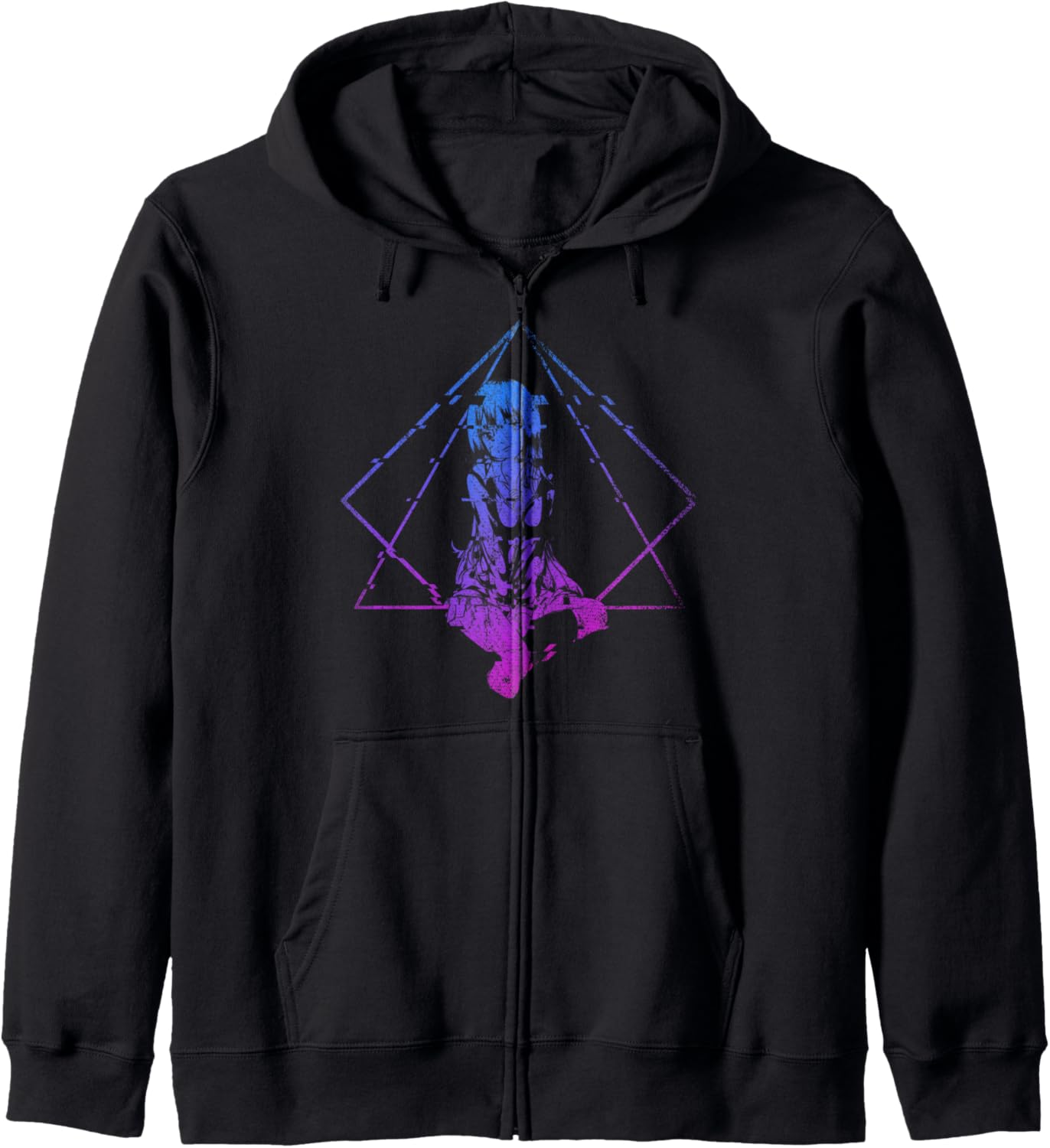 Glitch Japanese Anime Girl Otaku Manga Kawaii Anime Zip Hoodie