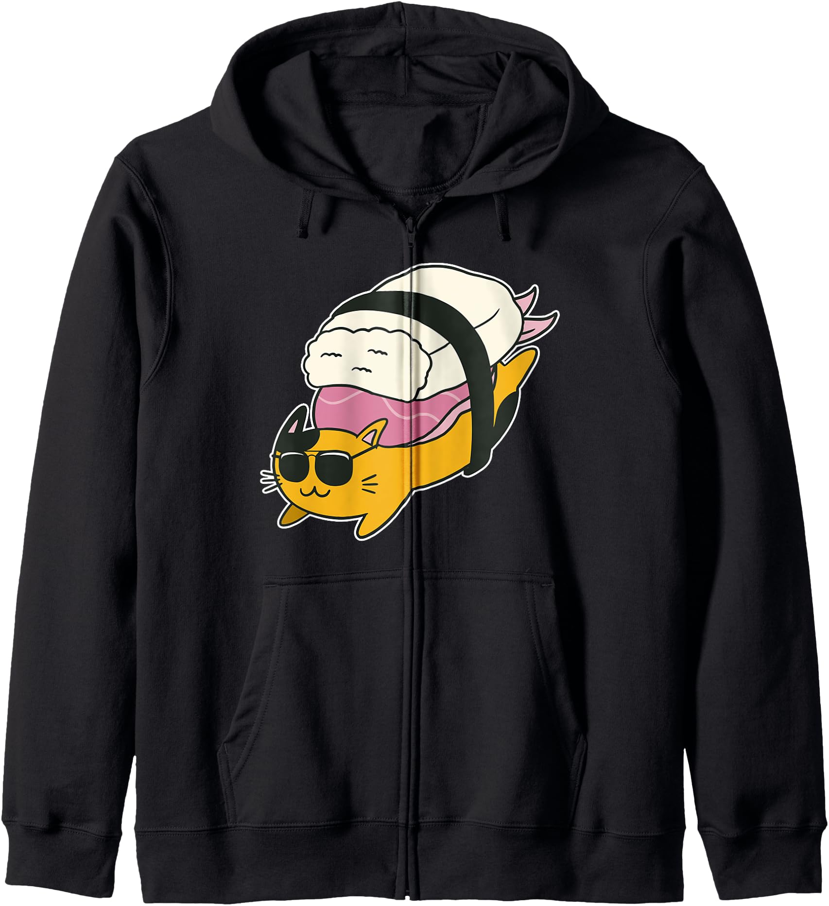 Happy Sushi Cat Japanese Food Kawaii Otaku Funny Anime Lover Hoodie