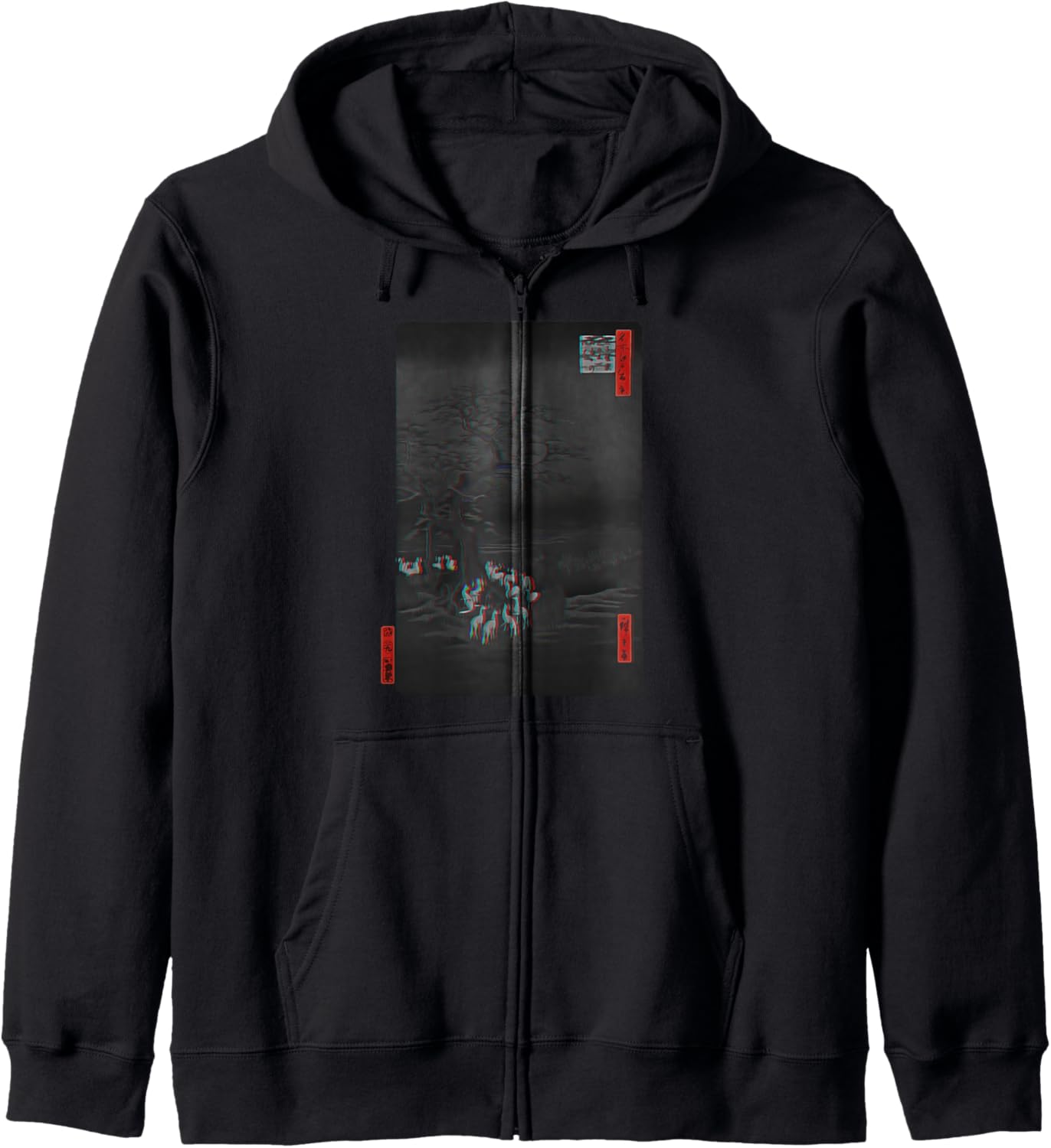 Kitsune Fox Outfit - Japan Aesthetic Vaporwave Anime Zip Hoodie