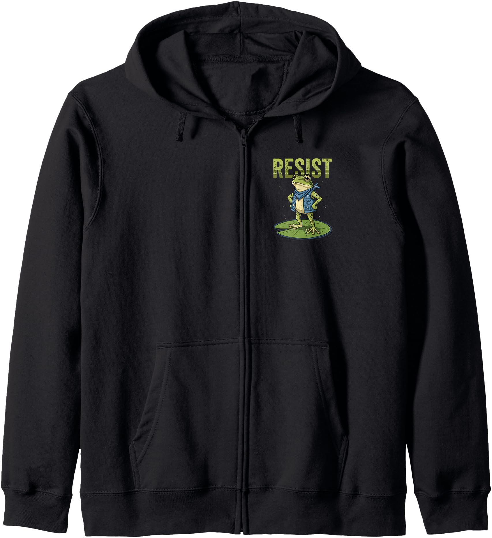Resist Portland Frog Activist Funny Political Subtle Protest Zip Hoodie