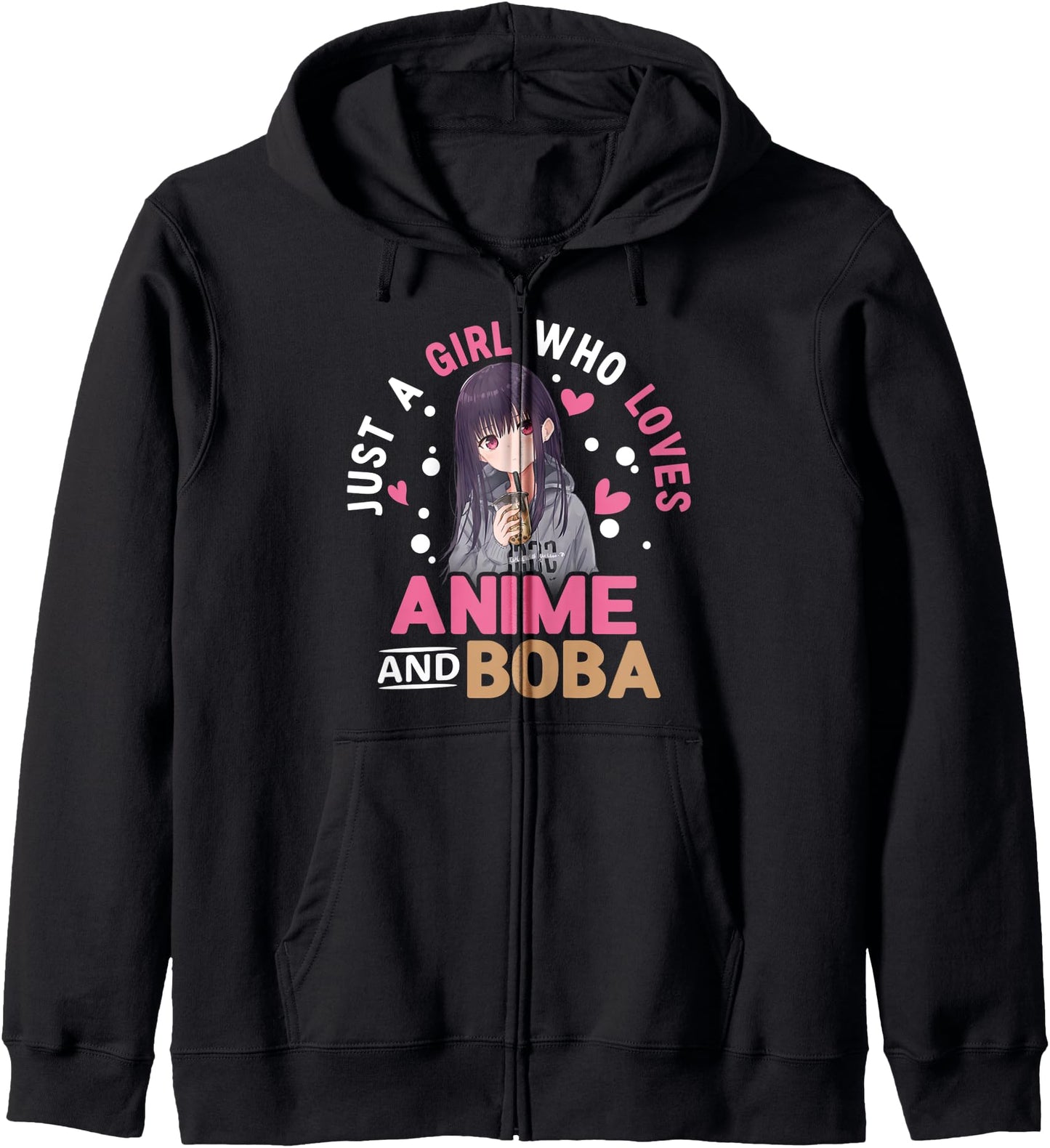 Just A Girl Who Loves Anime And Boba Tea Anime Merch Hoodie