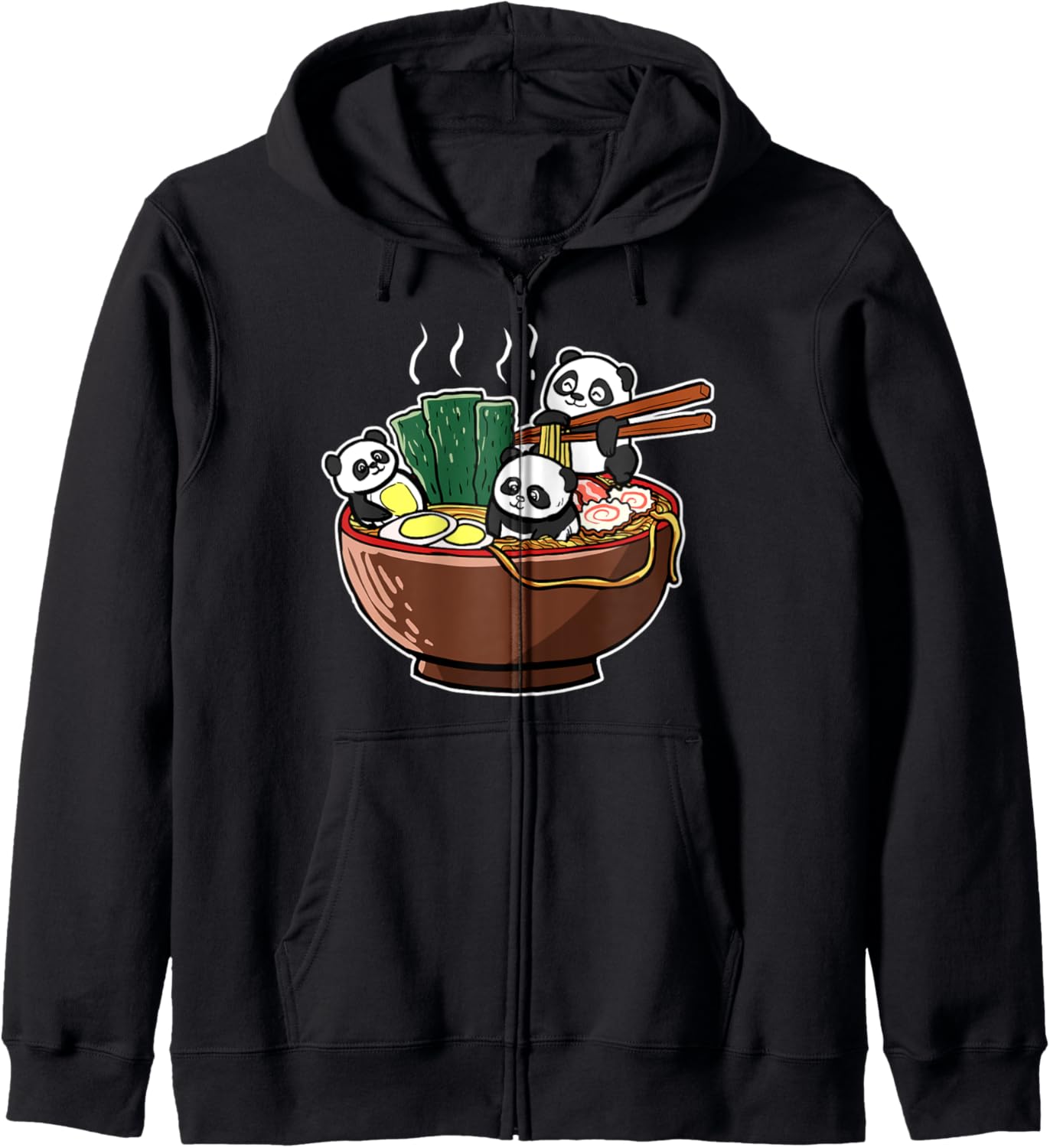 Japanese Ramen Kawaii Funny Panda Gift Anime Zip Hoodie