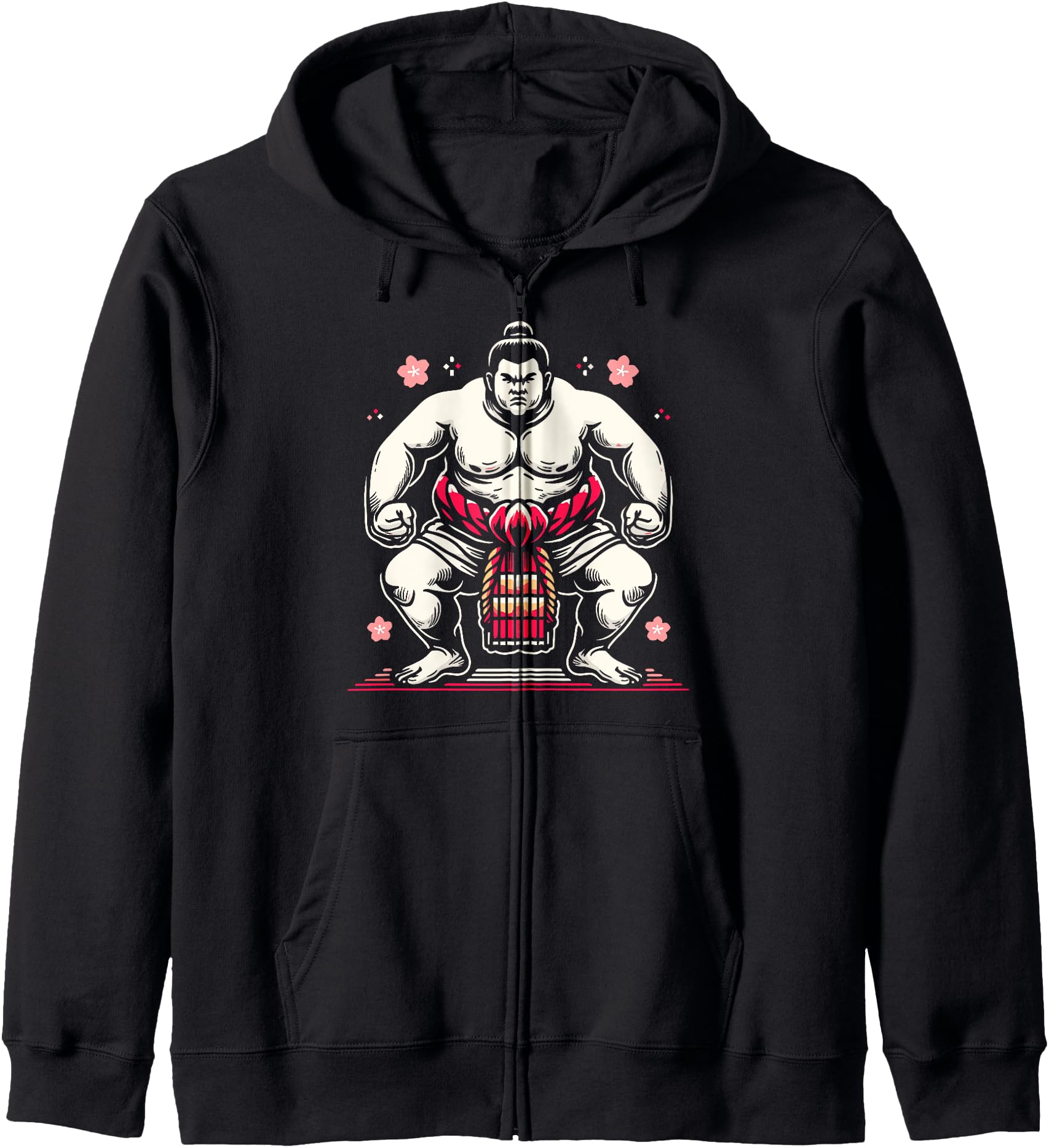 Sumo Wrestling Strength And Honor Traditional Japanese Zip Hoodie