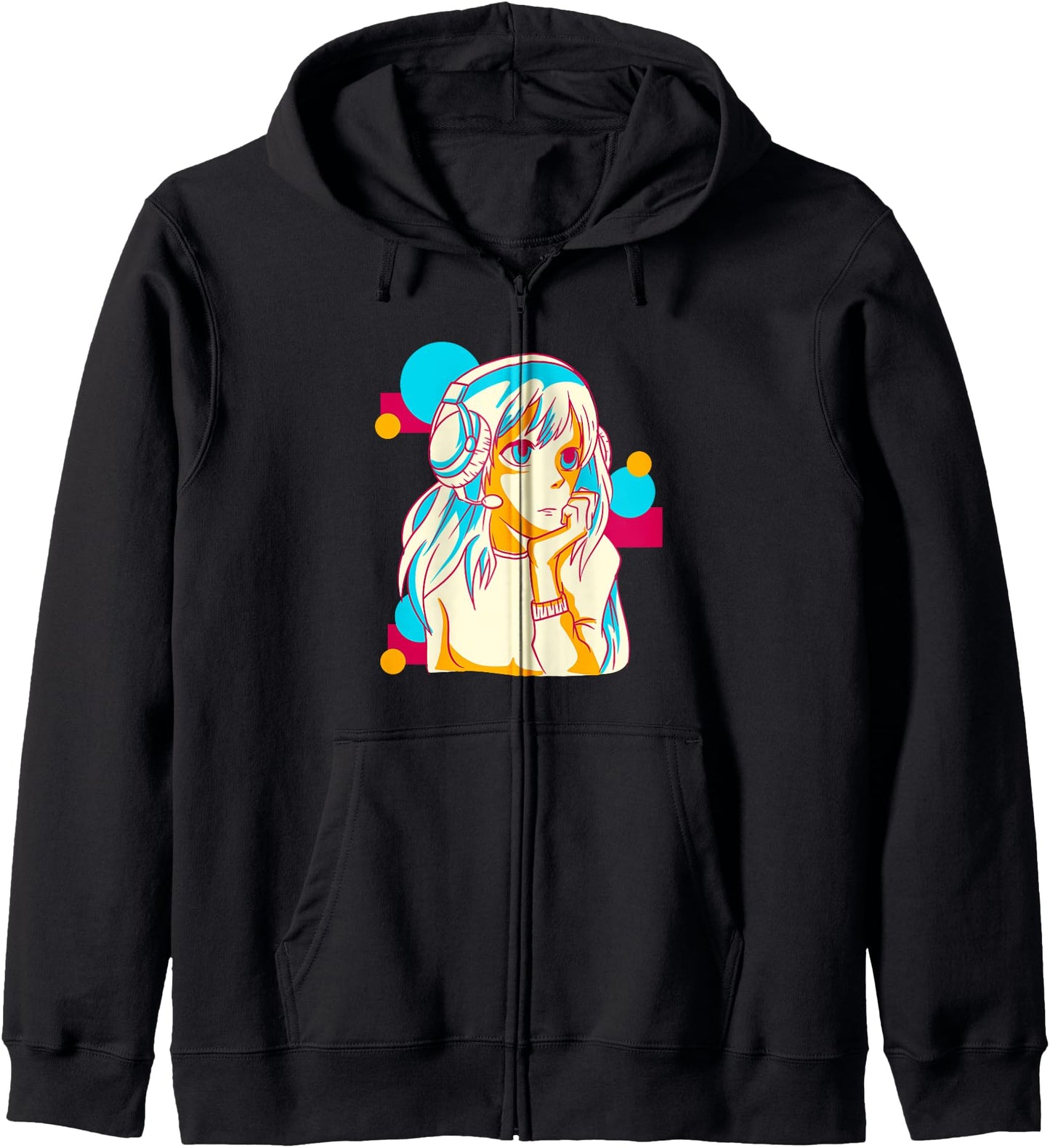 Anime Girl - Gaming Japan Culture Art - Japanese Aesthetic Zip Hoodie