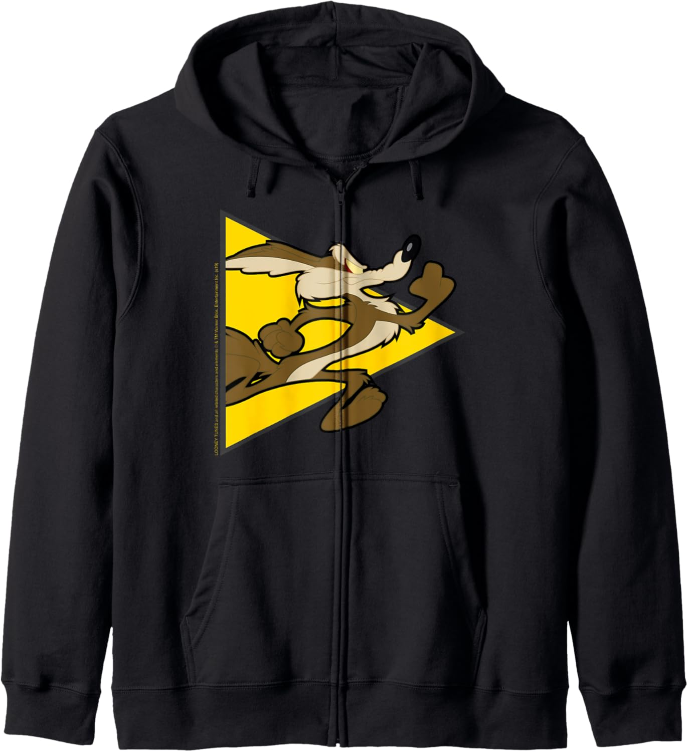 Looney Tunes Wile E. Coyote Yellow Triangle Zip Hoodie